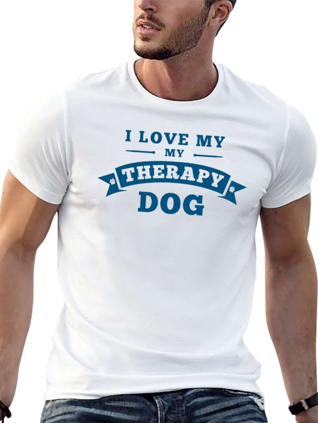 I Love My Therapy Dog Graphic T-Shirt
