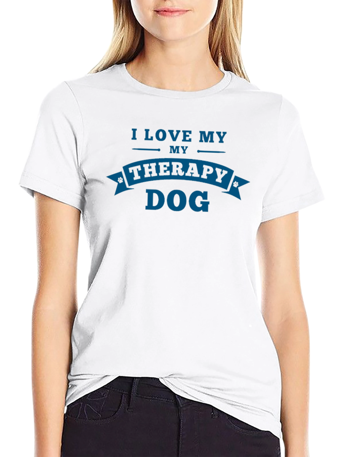 I Love My Therapy Dog Graphic T-Shirt