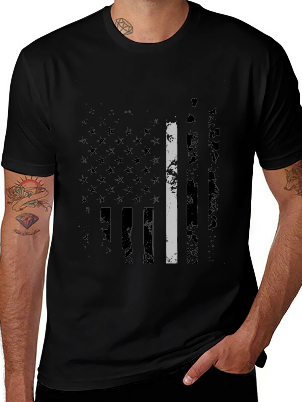 Thin Gray Line American Flag T-Shirt