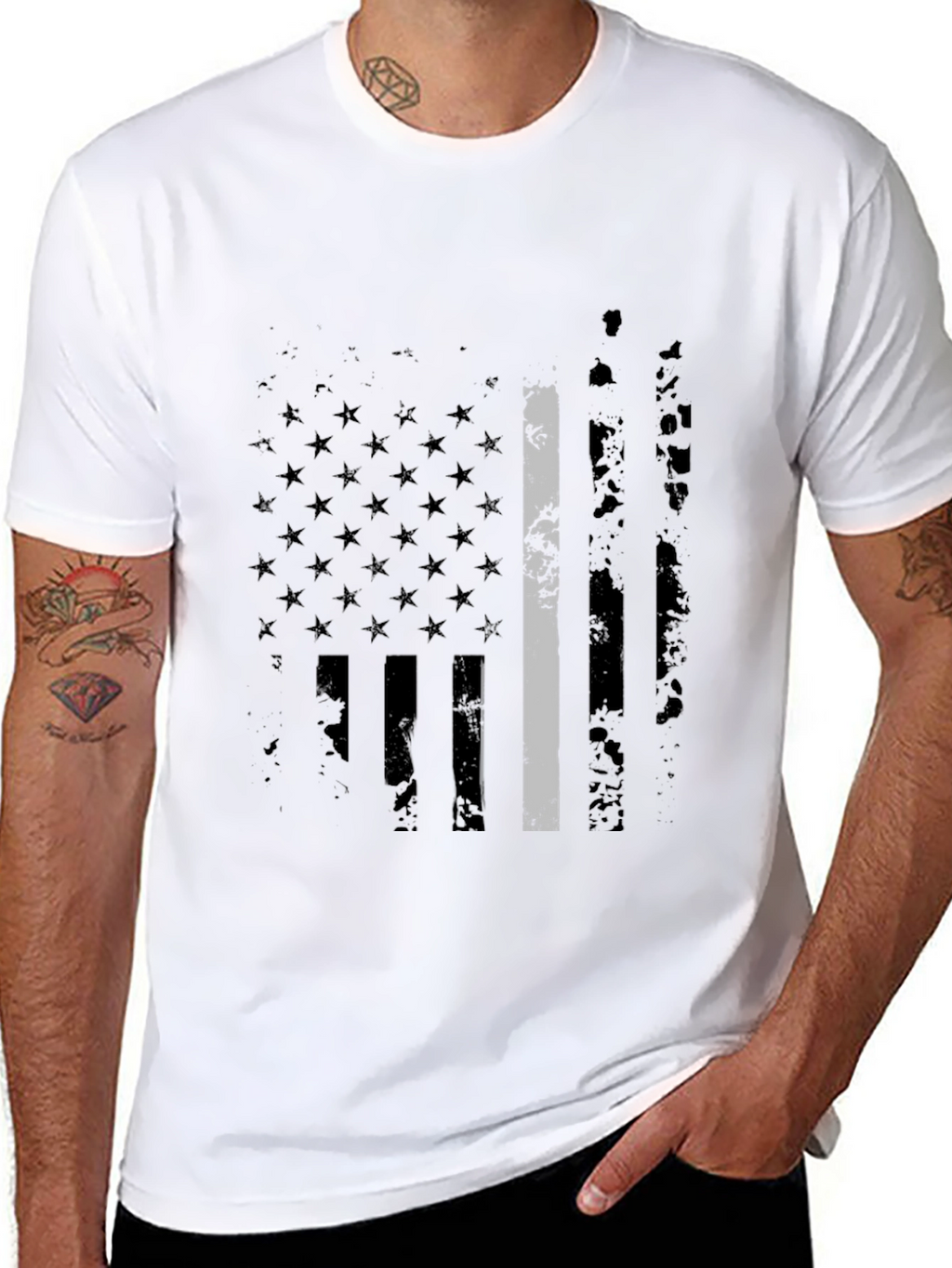 Thin Gray Line American Flag T-Shirt