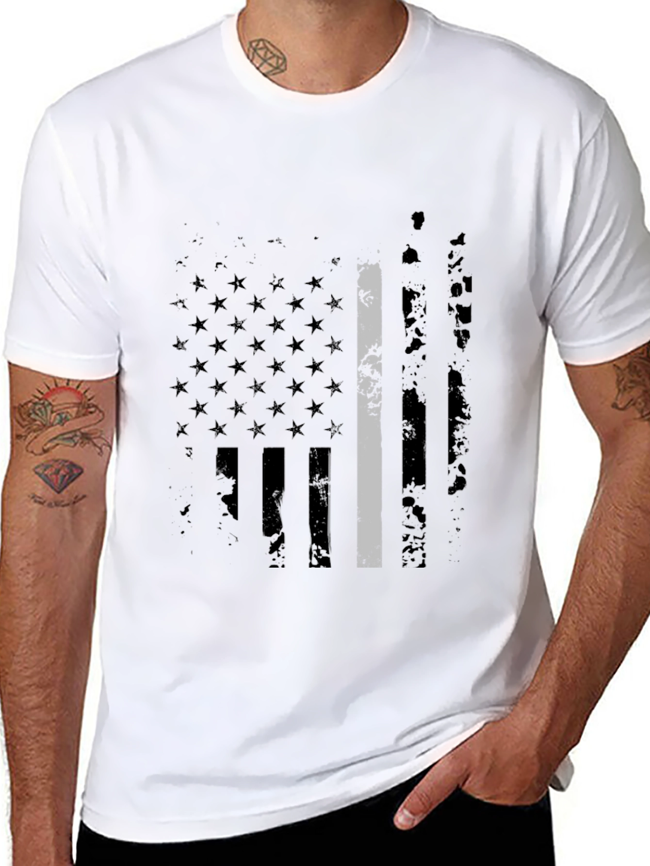 Thin Gray Line American Flag T-Shirt