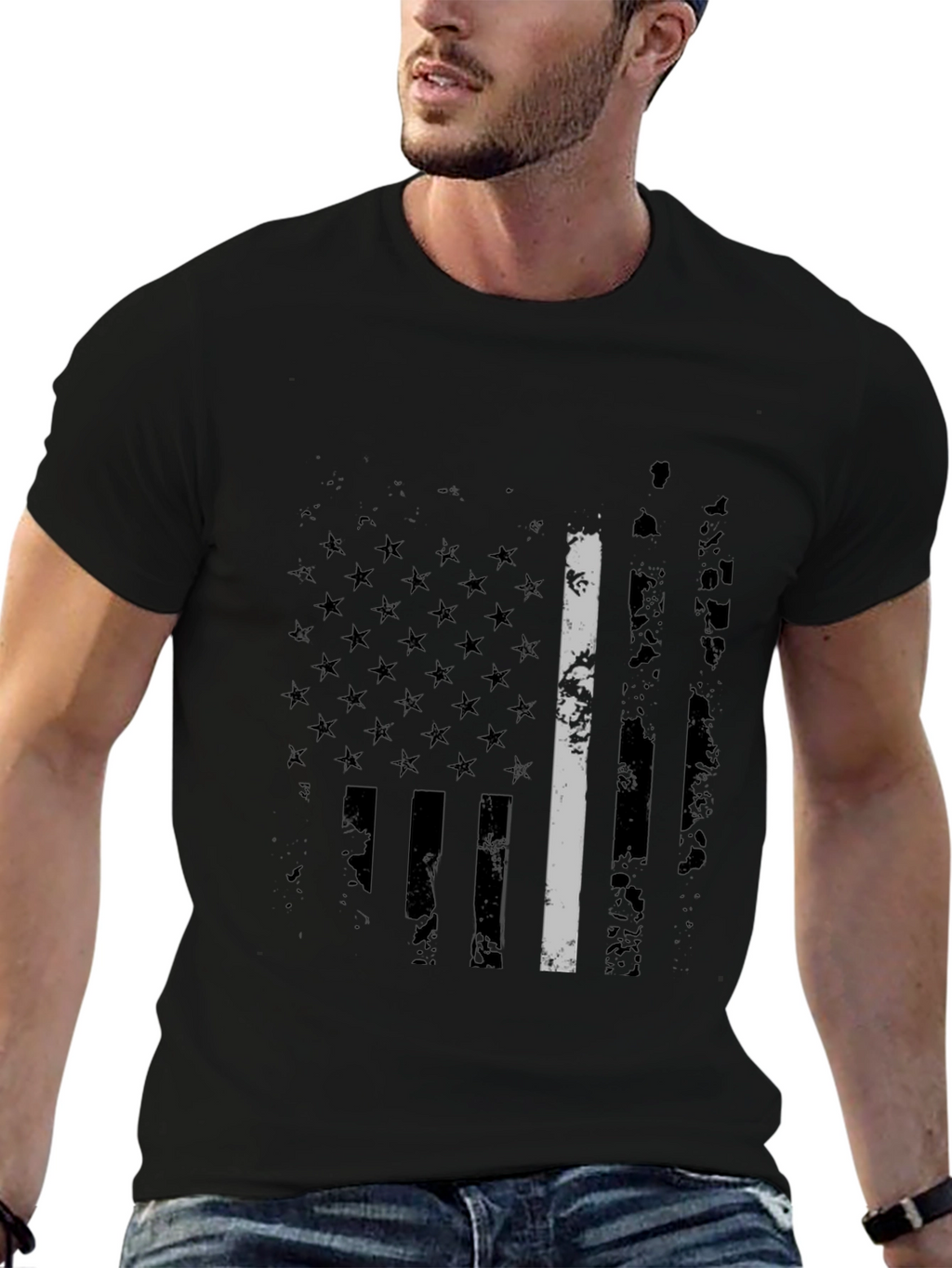 Thin Gray Line American Flag T-Shirt