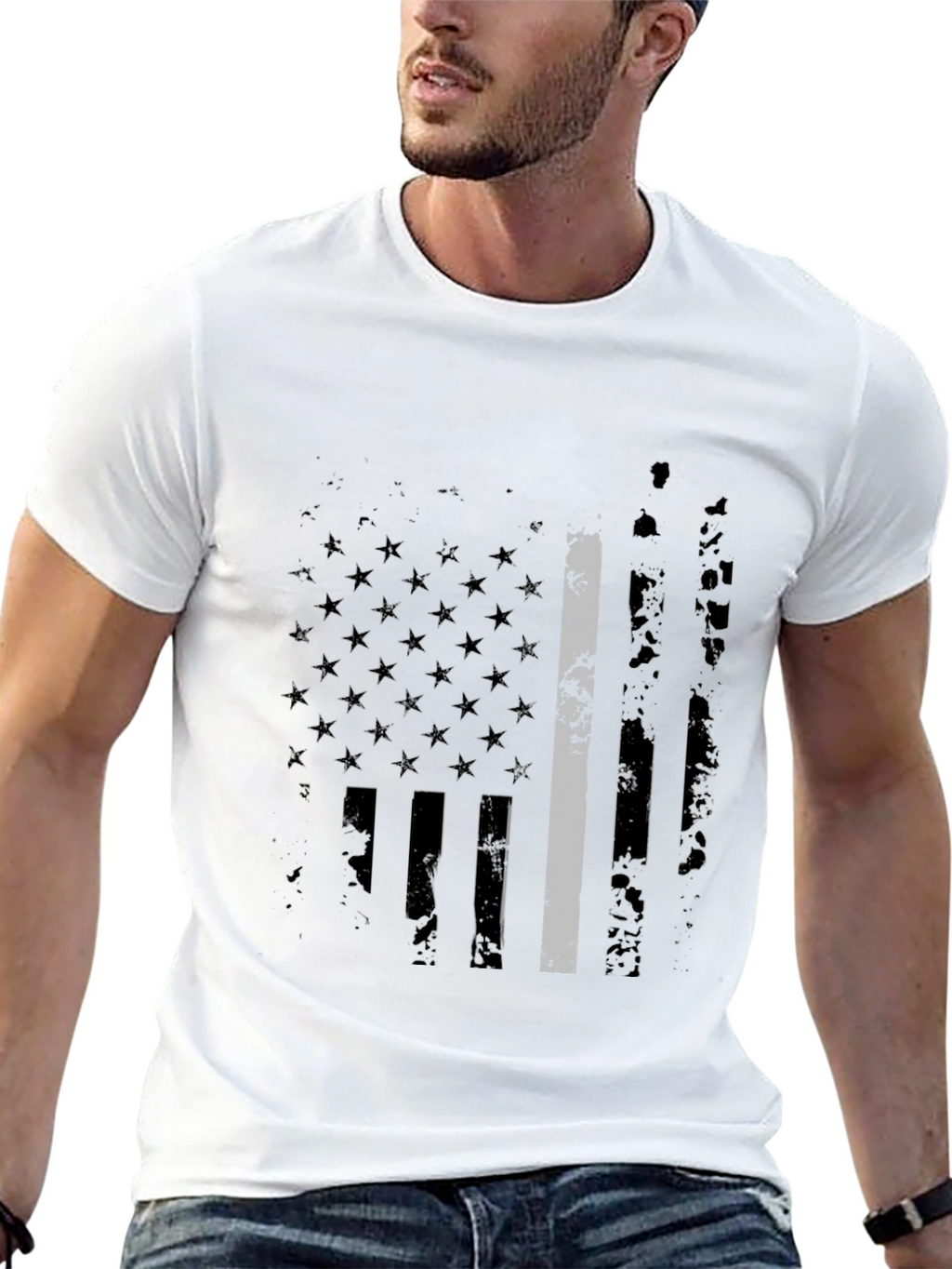 Thin Gray Line American Flag T-Shirt