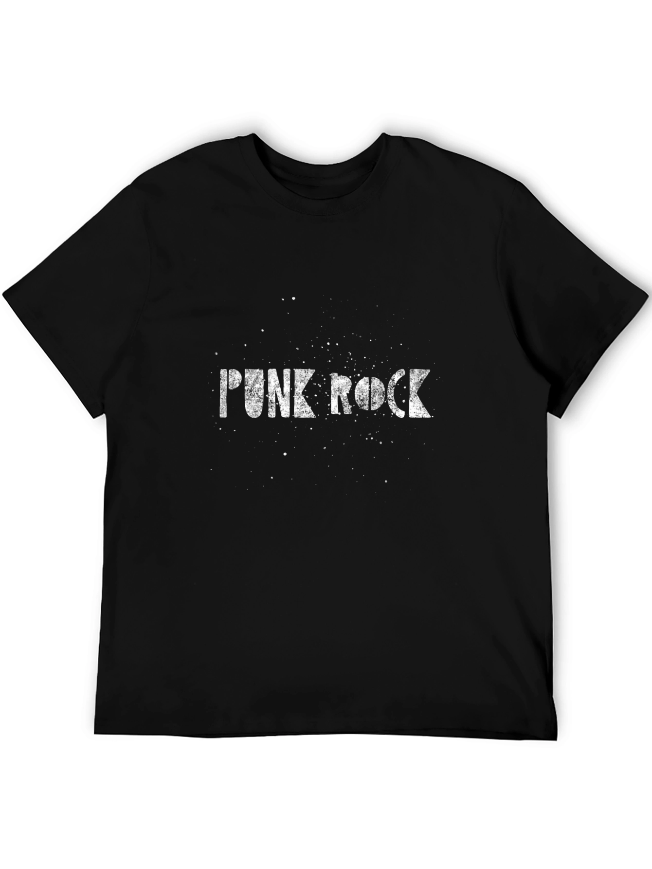 Punk Rock Graphic Tee - Black Cotton T-Shirt
