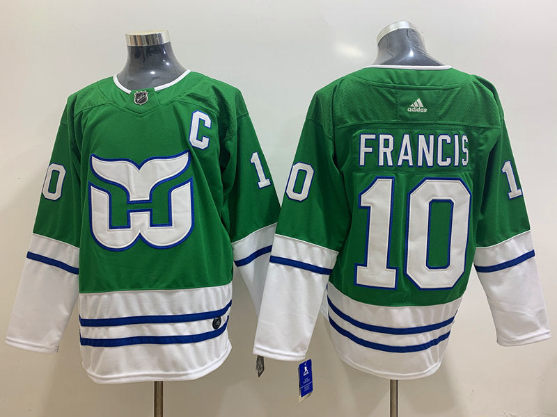 Men's Carolina Hurricanes Ron Francis #10 Green Home Breakaway Player Jerseys