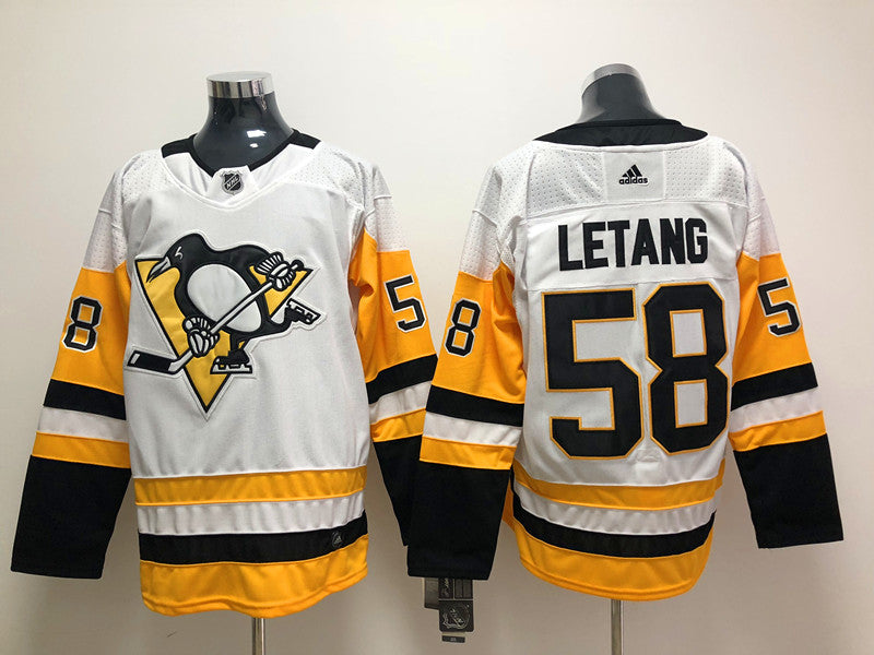 Men's Pittsburgh Penguins Kris Letang #58 White Player Game Jerseys