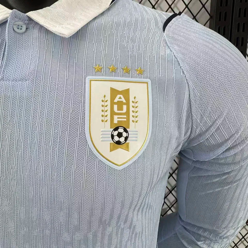2026/27 Uruguay Home Player Version Long Sleeve Soccer Jersey Detail 4