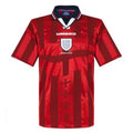 1998 England Away Red Retro Soccer Jersey Front