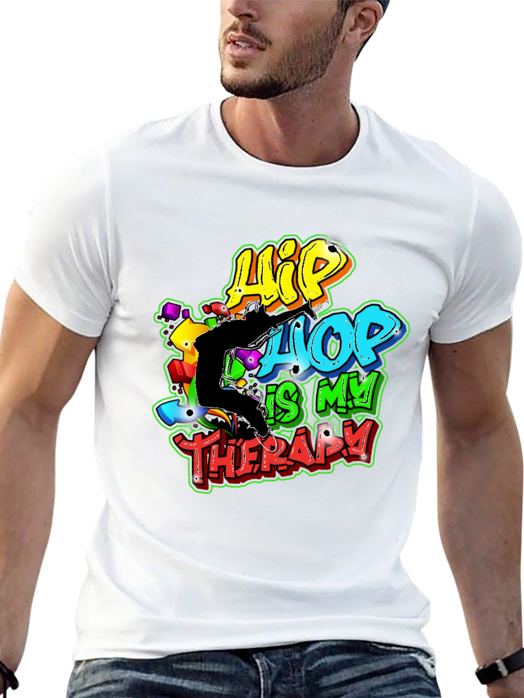 Hip Hop is My Therapy Black T-Shirt