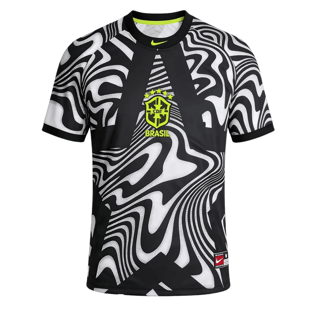 Brazil Hollywood Keepers Soccer Jersey World Cup 2026 Black &White Front