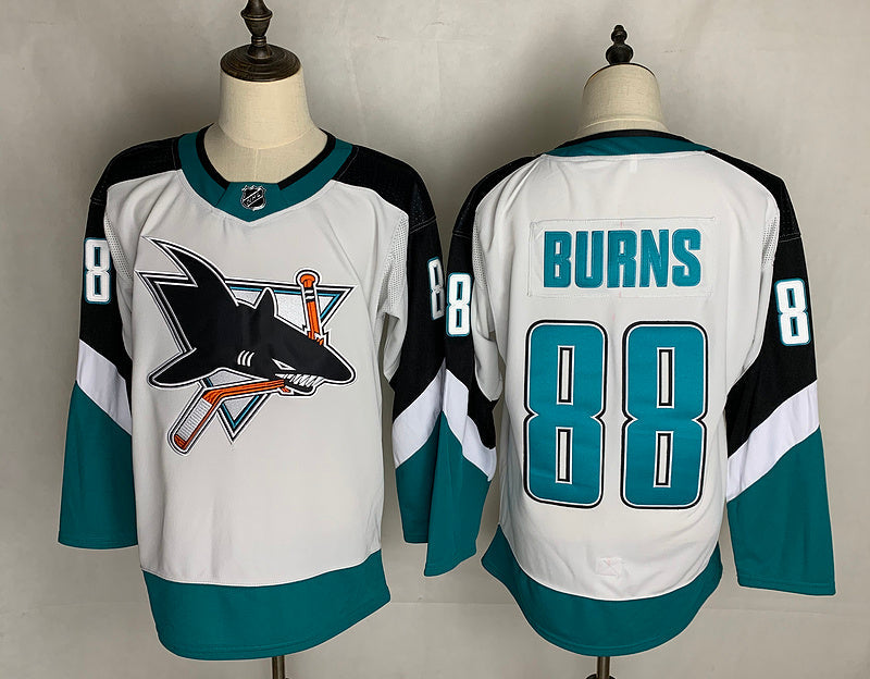 Men's San Jose Sharks Brent Burns #88 White Breakaway Jerseys