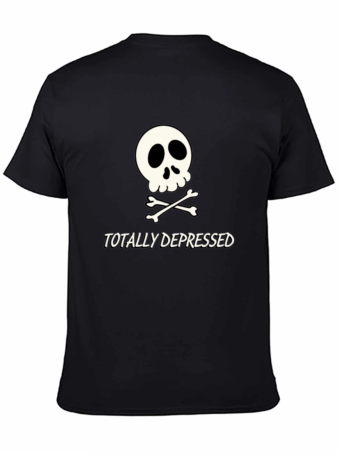 Totally Depressed Graphic T-Shirt - Skull Design