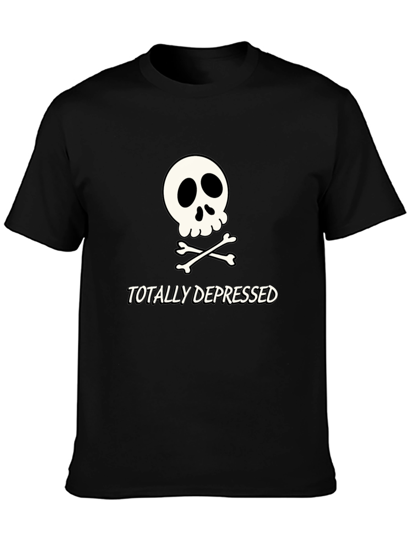 Totally Depressed Graphic T-Shirt - Skull Design