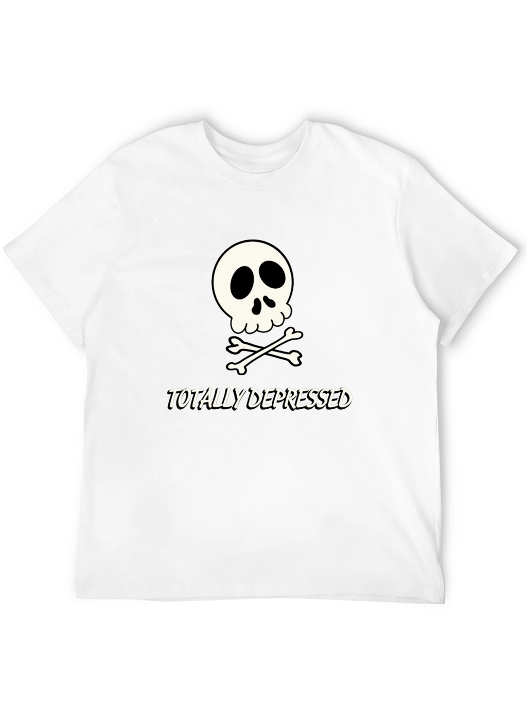 Totally Depressed Graphic T-Shirt - Skull Design
