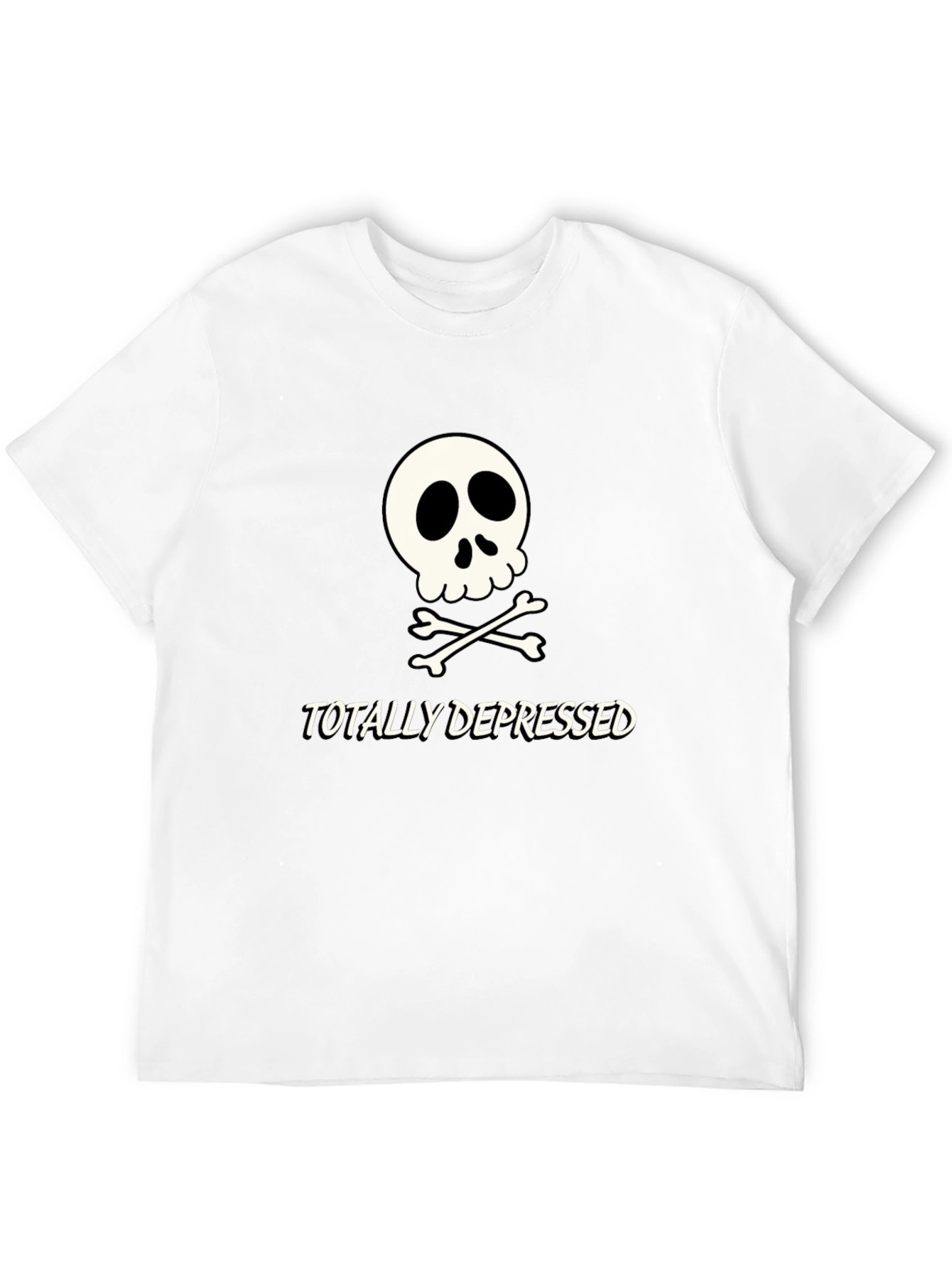Totally Depressed Graphic T-Shirt - Skull Design