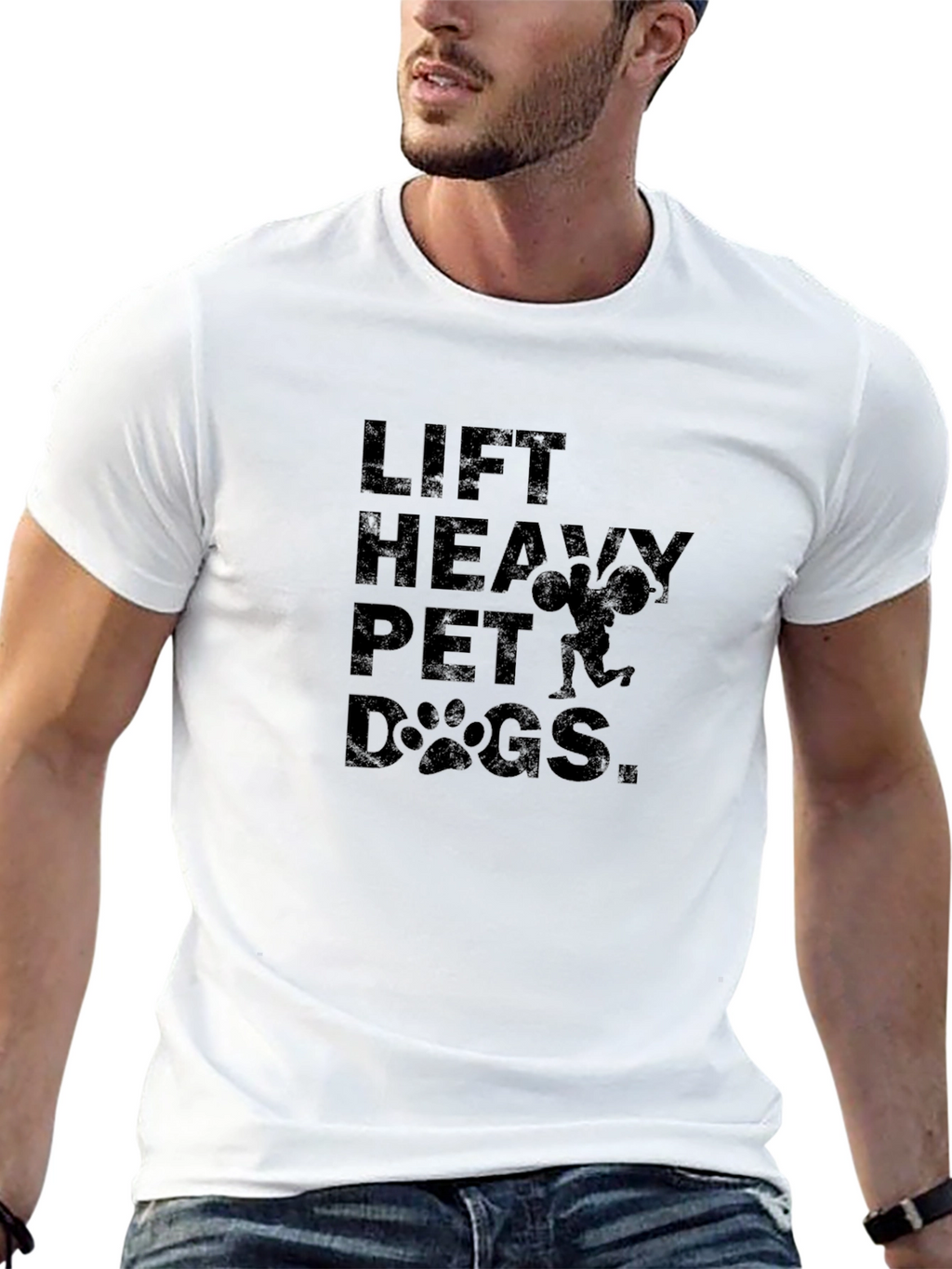 Lift Heavy Pet Dogs Graphic T-Shirt