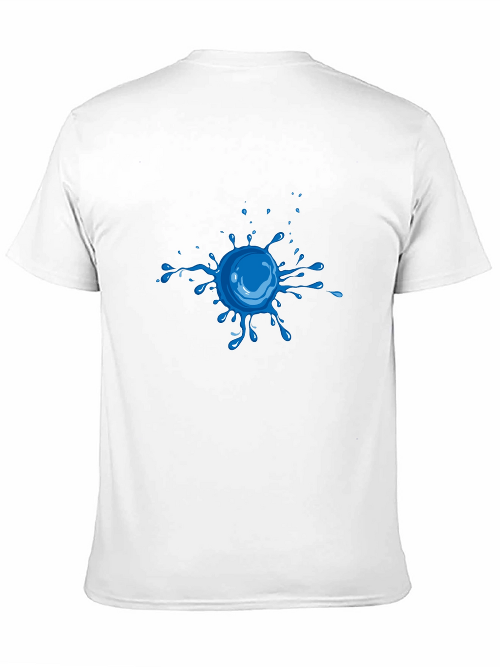 Cool Blue Splatter Graphic Tee - Black Cotton Shirt