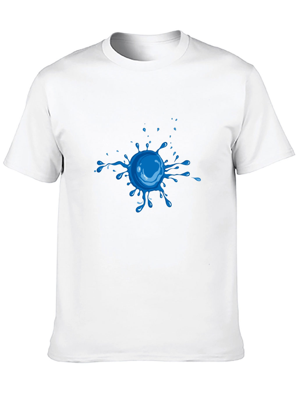 Cool Blue Splatter Graphic Tee - Black Cotton Shirt