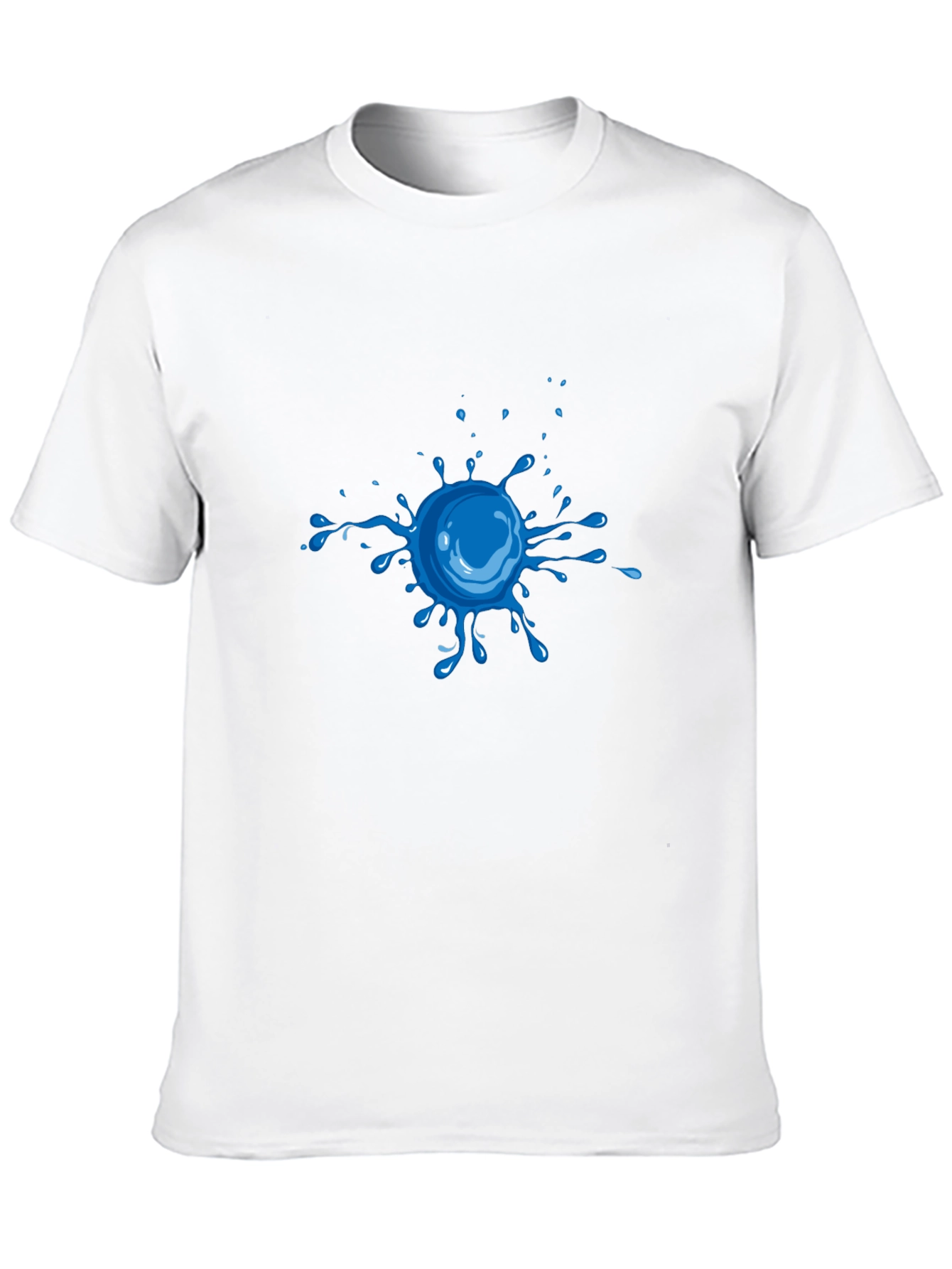 Cool Blue Splatter Graphic Tee - Black Cotton Shirt