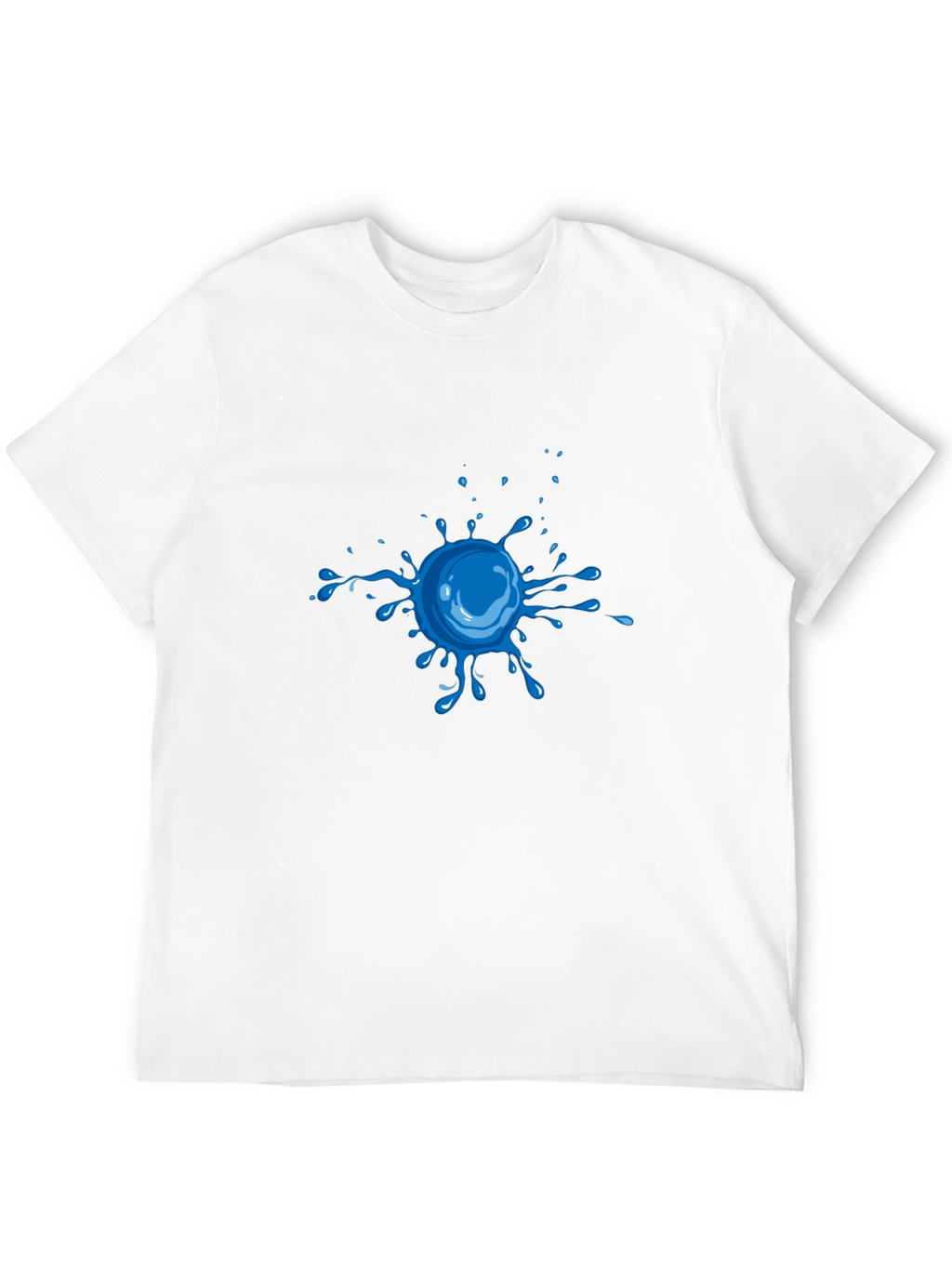 Cool Blue Splatter Graphic Tee - Black Cotton Shirt