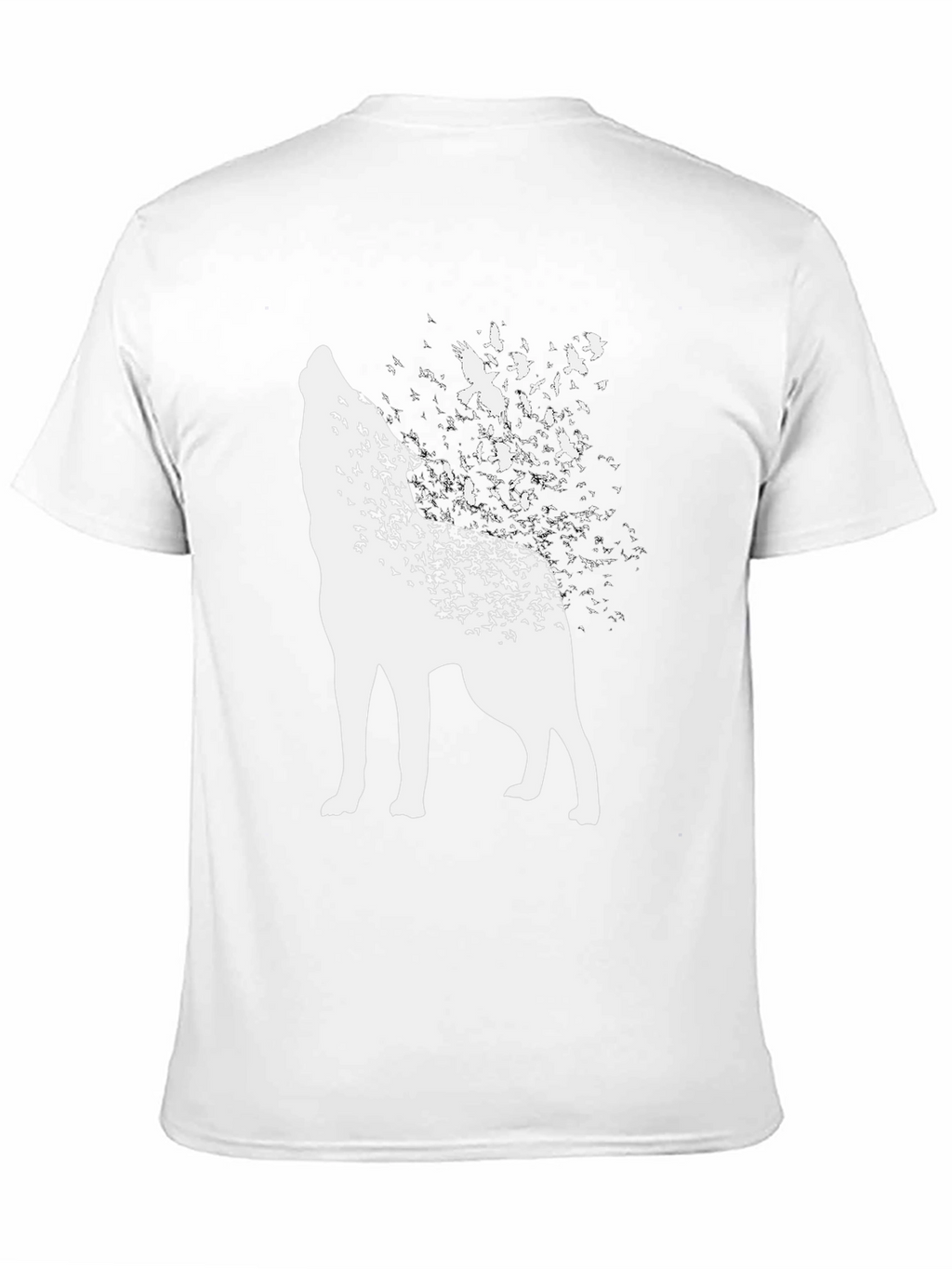 Wolf and Birds Graphic Tee - Black Cotton Blend