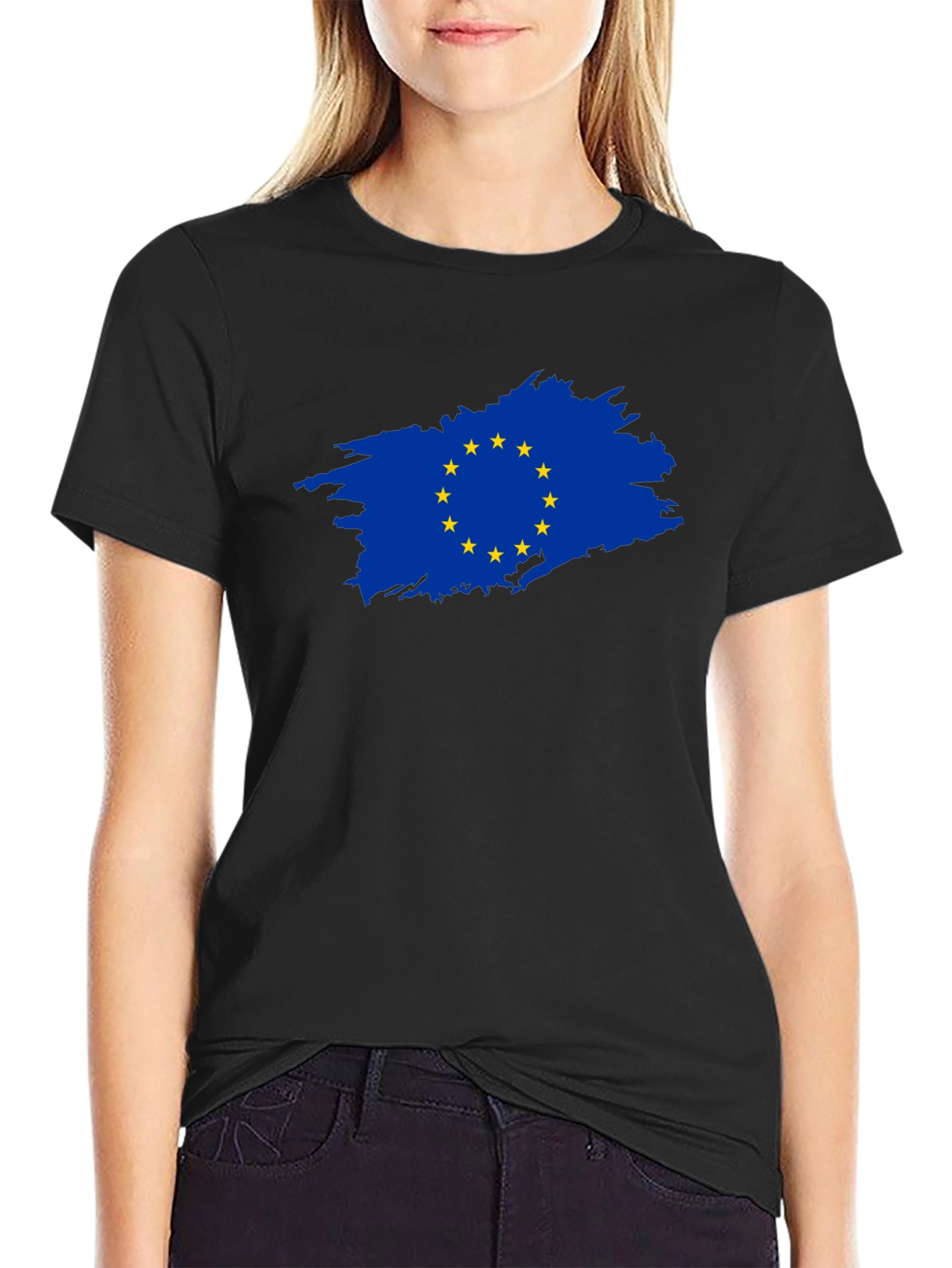EU Flag Brushstroke Graphic Tee