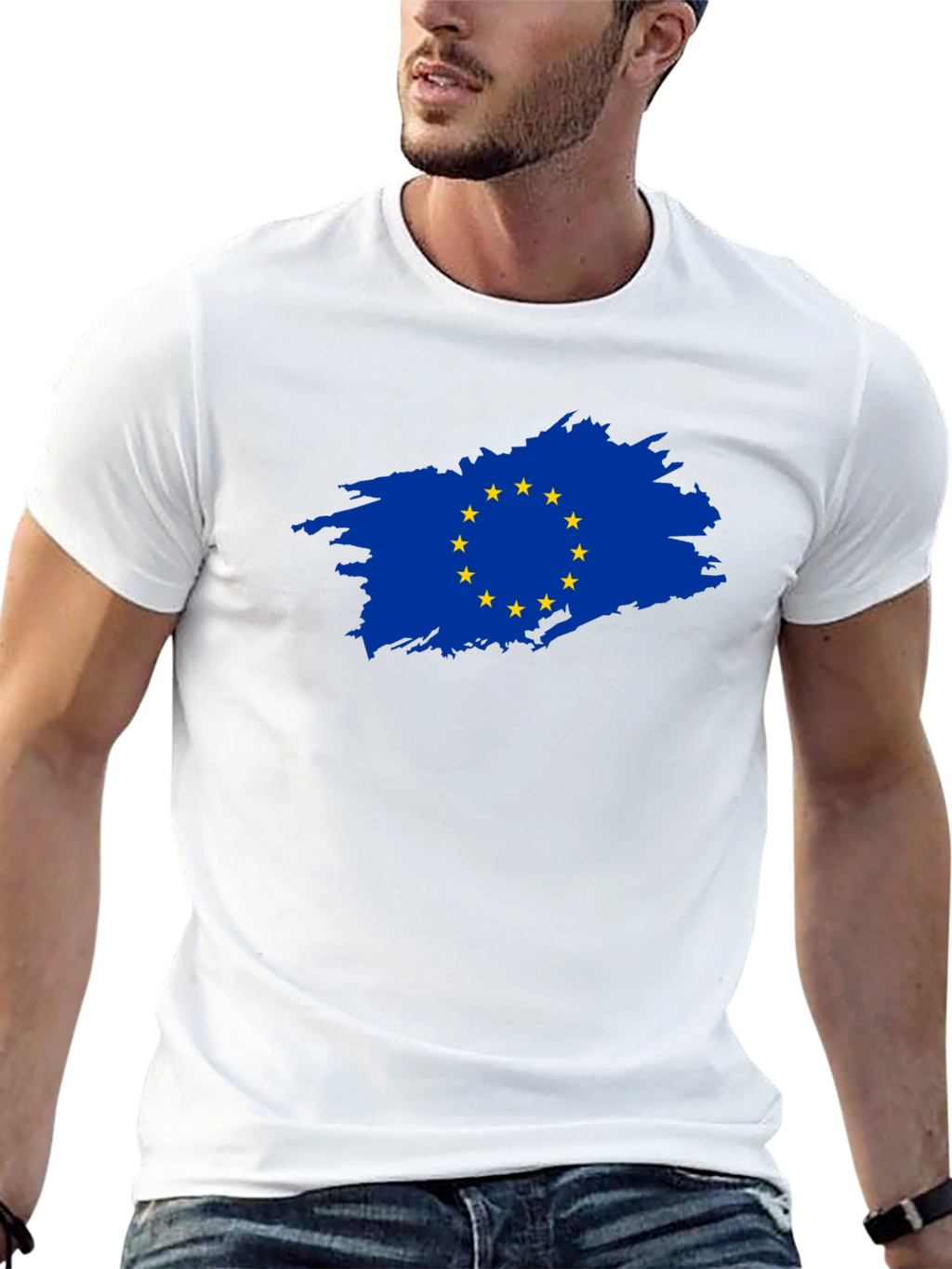 EU Flag Brushstroke Graphic Tee