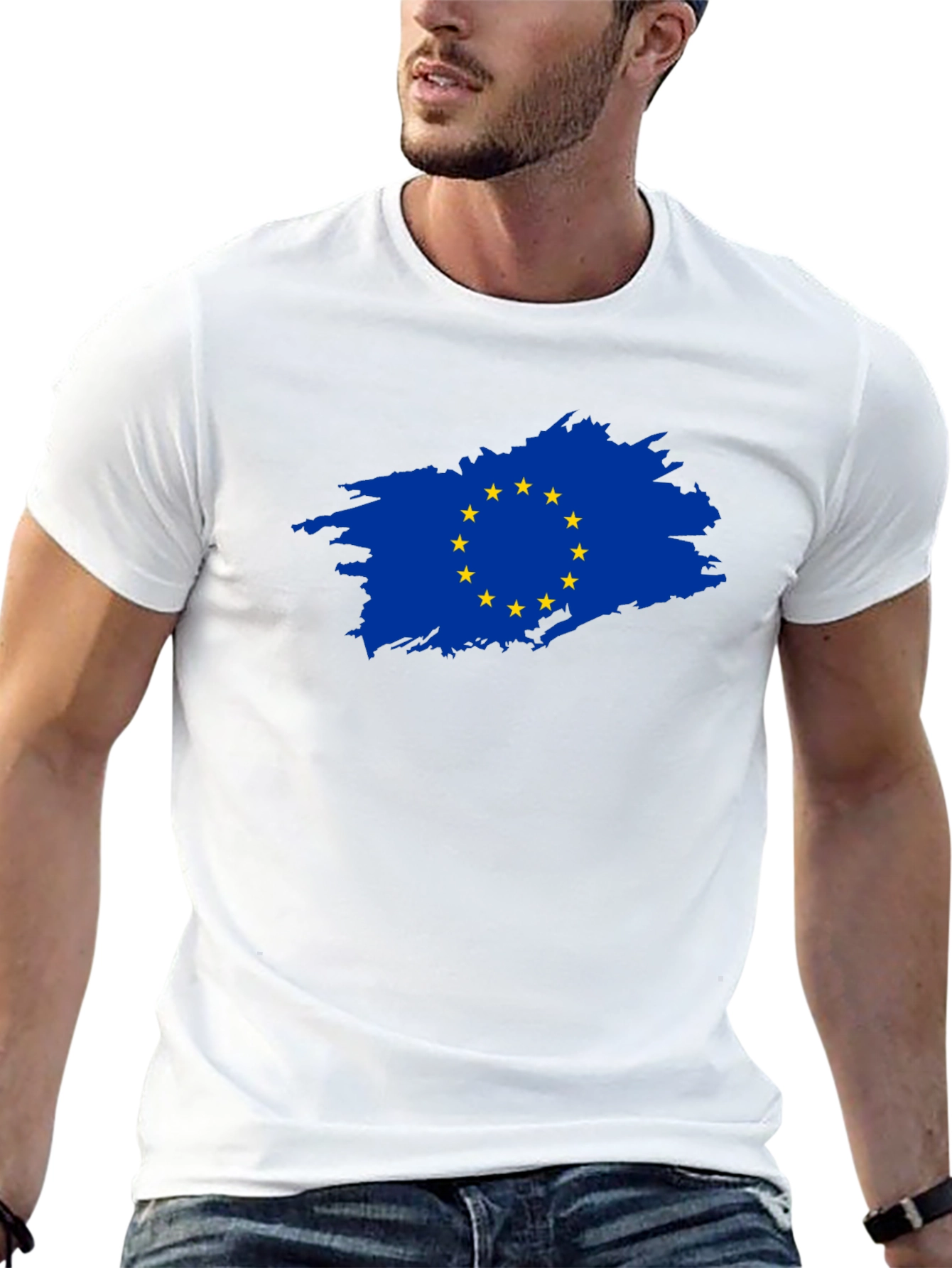 EU Flag Brushstroke Graphic Tee