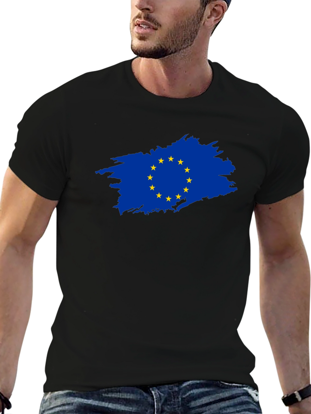 EU Flag Brushstroke Graphic Tee