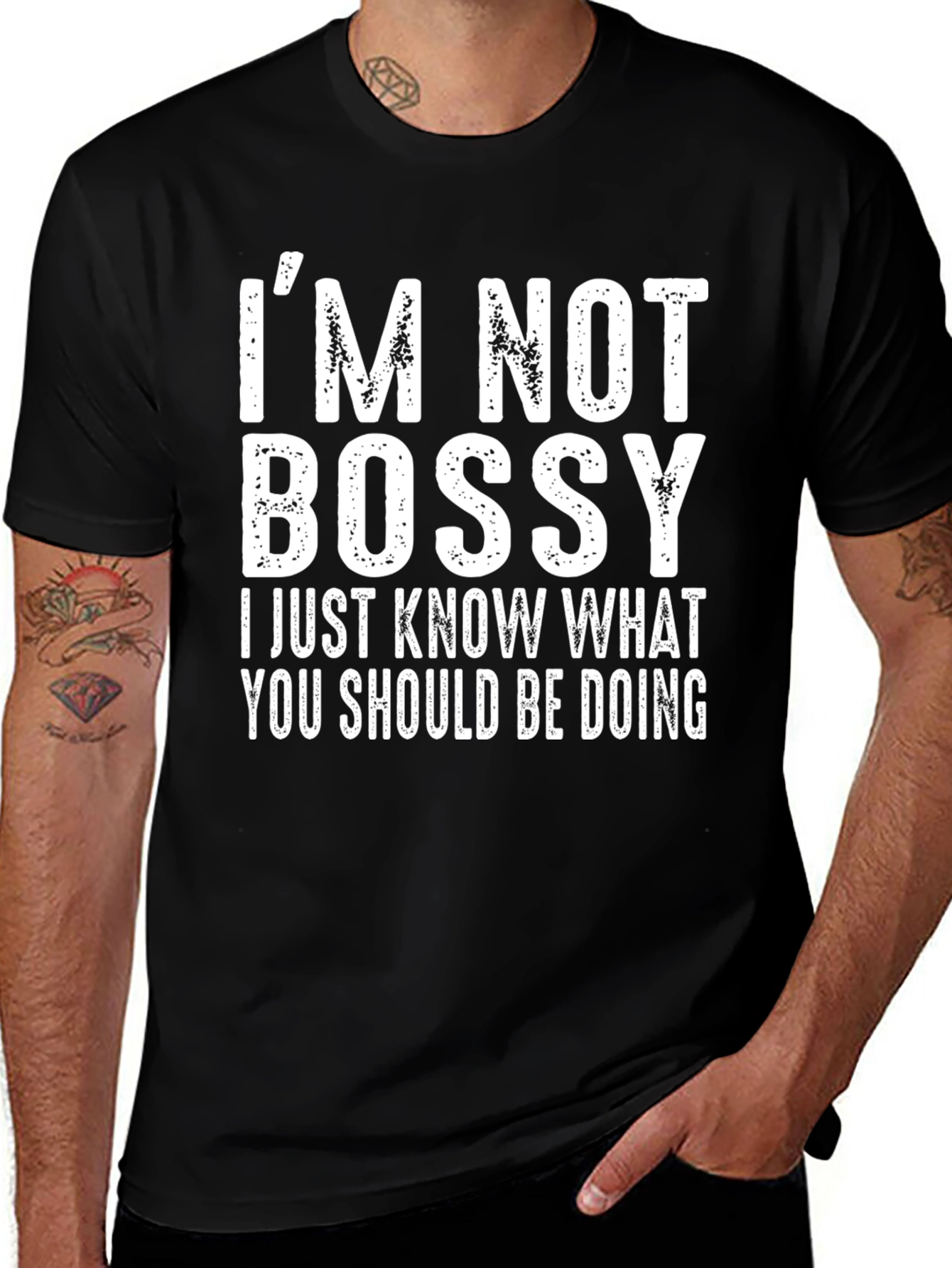 Funny Im Not Bossy Black Graphic T-Shirt