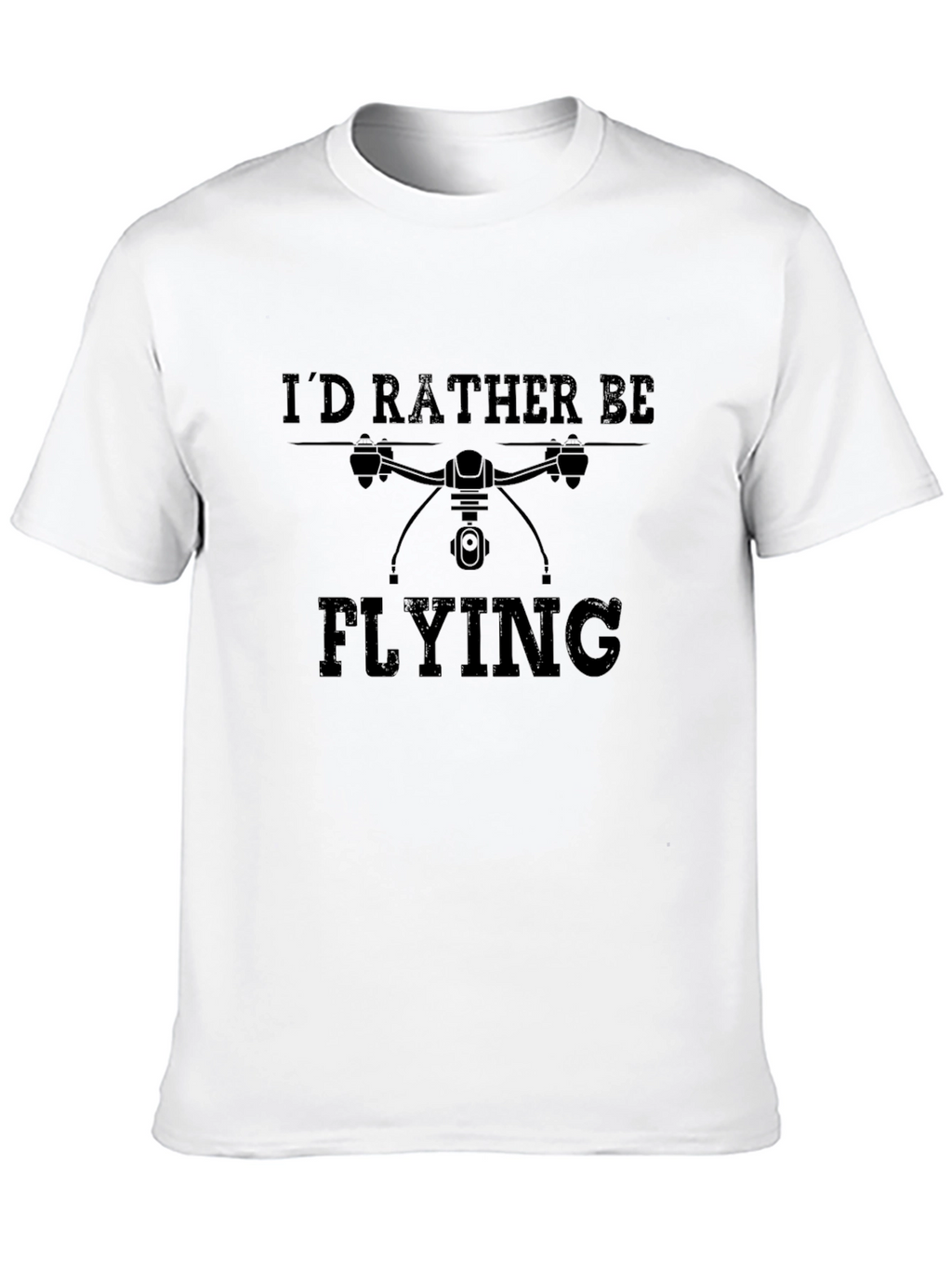 Id Rather Be Flying Drone Graphic Tee - Black