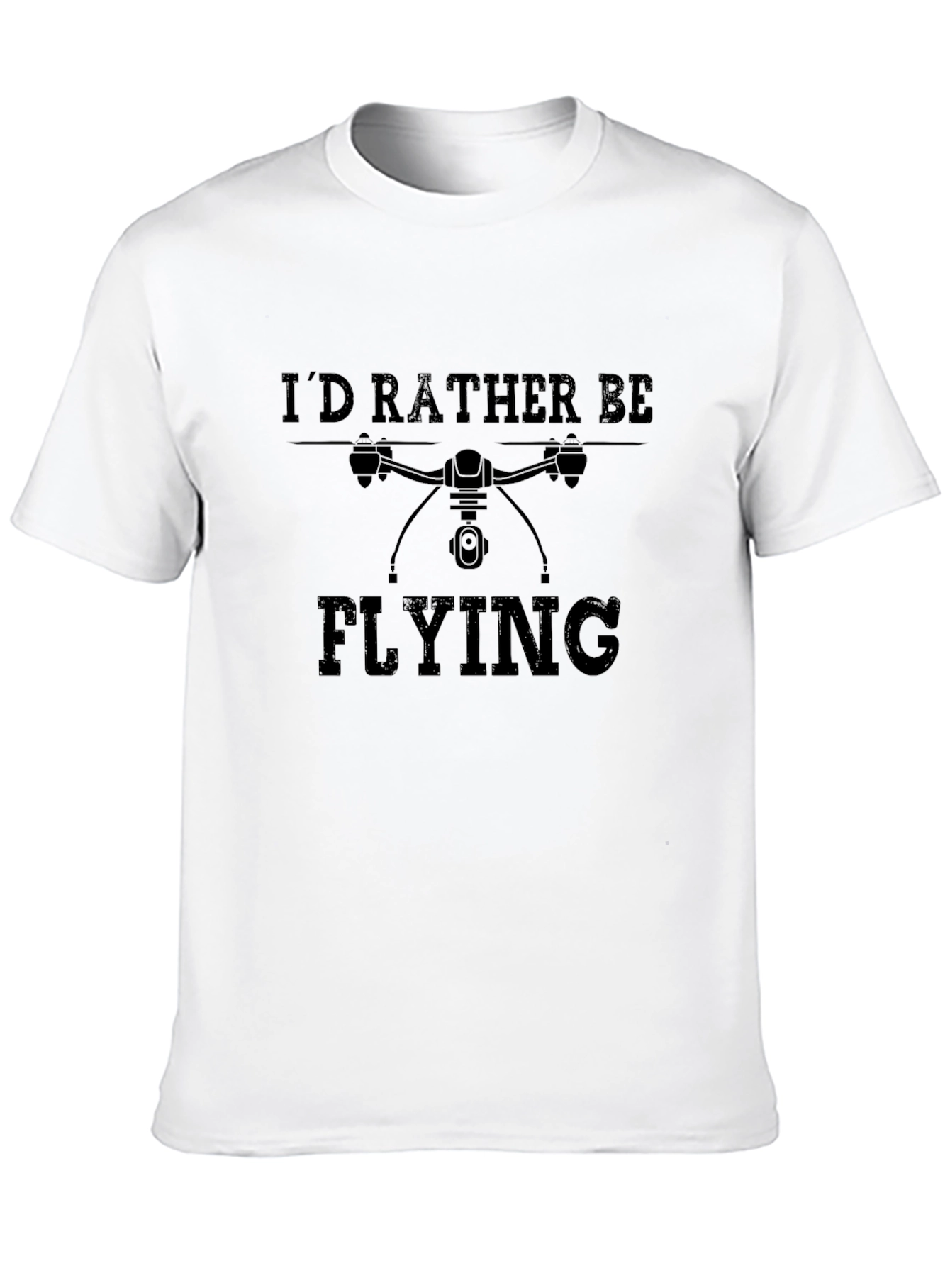 Id Rather Be Flying Drone Graphic Tee - Black