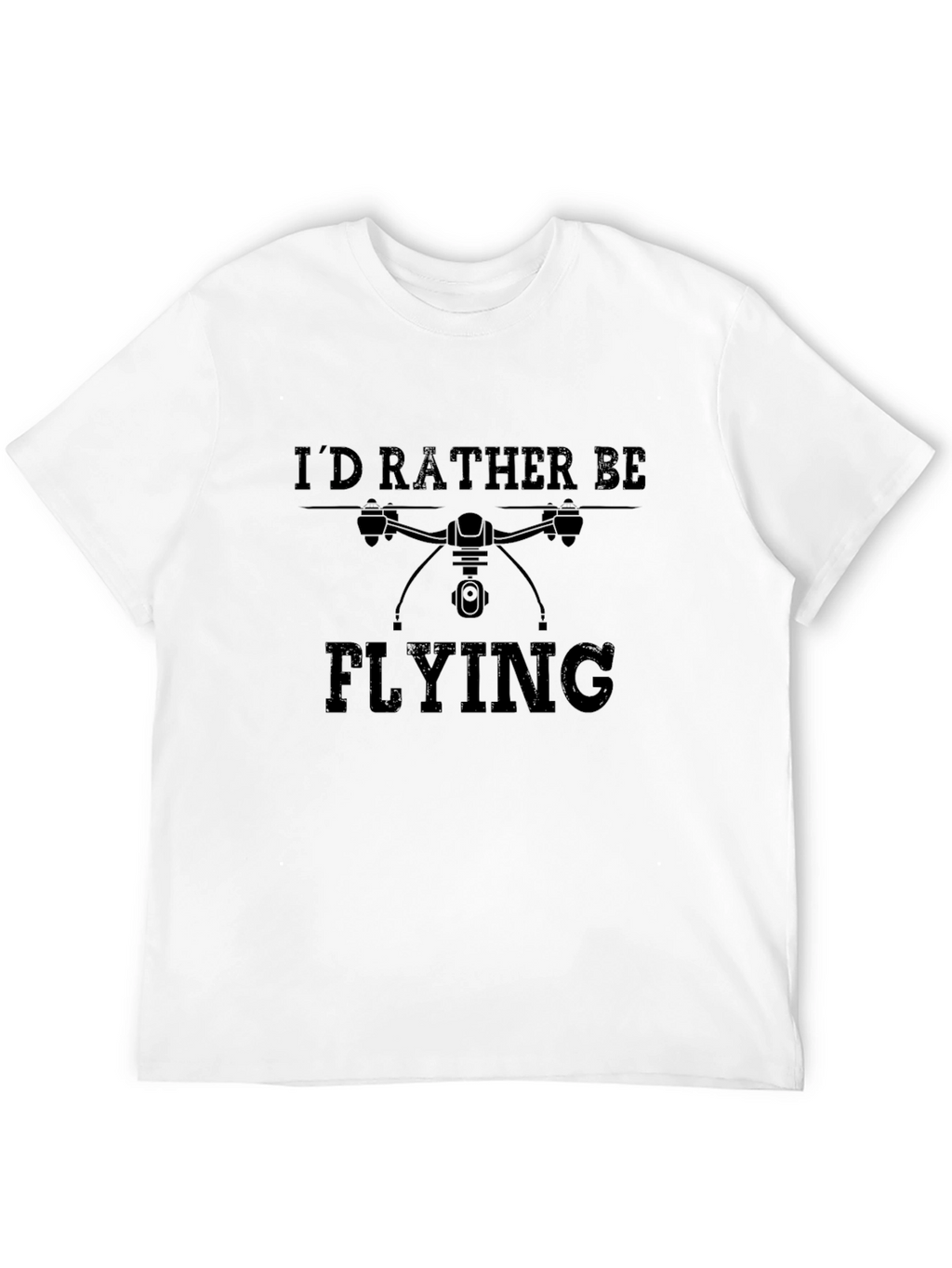 Id Rather Be Flying Drone Graphic Tee - Black