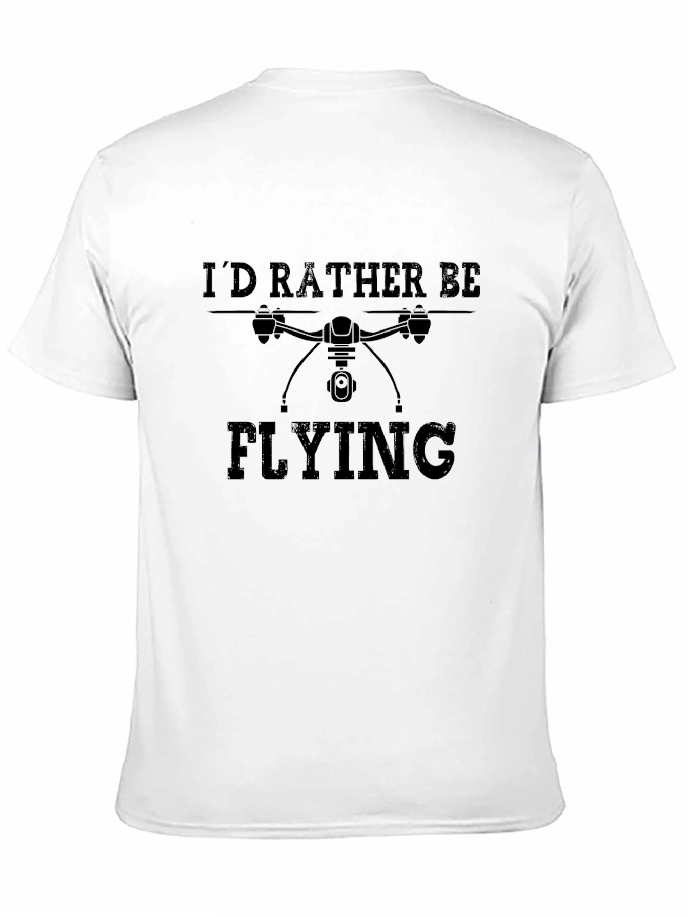 Id Rather Be Flying Drone Graphic Tee - Black