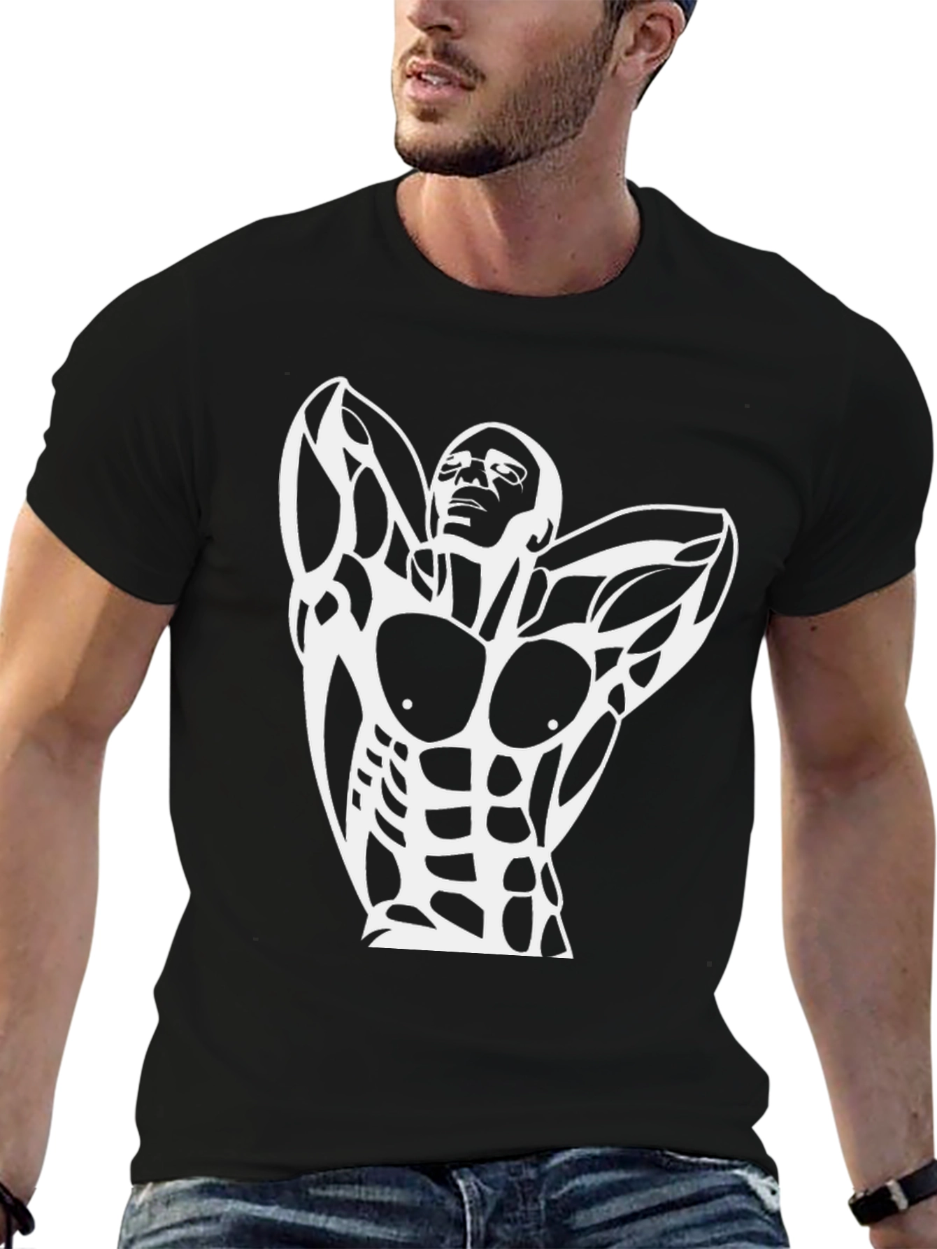 Muscled Physique Graphic Tee - Black