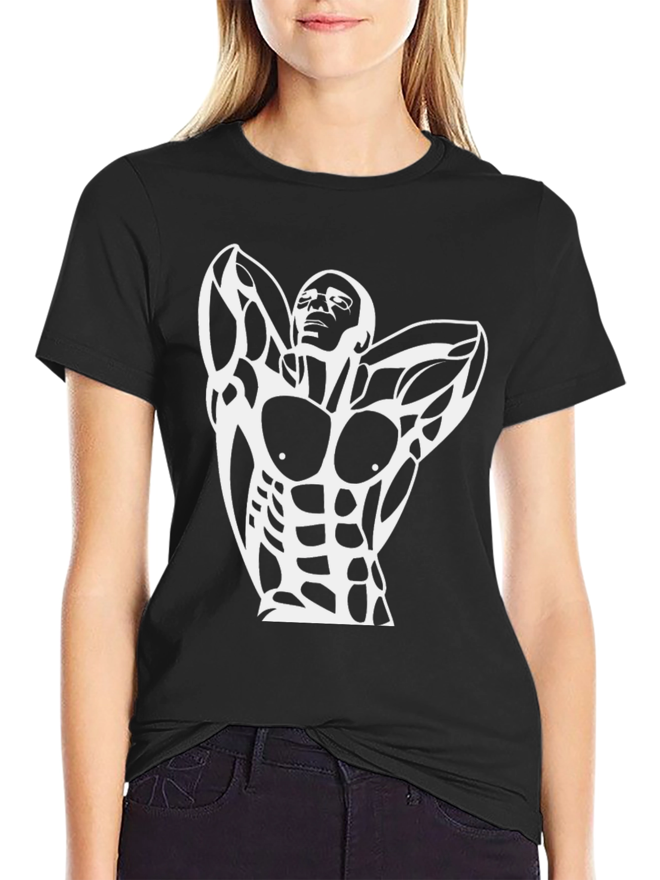 Muscled Physique Graphic Tee - Black