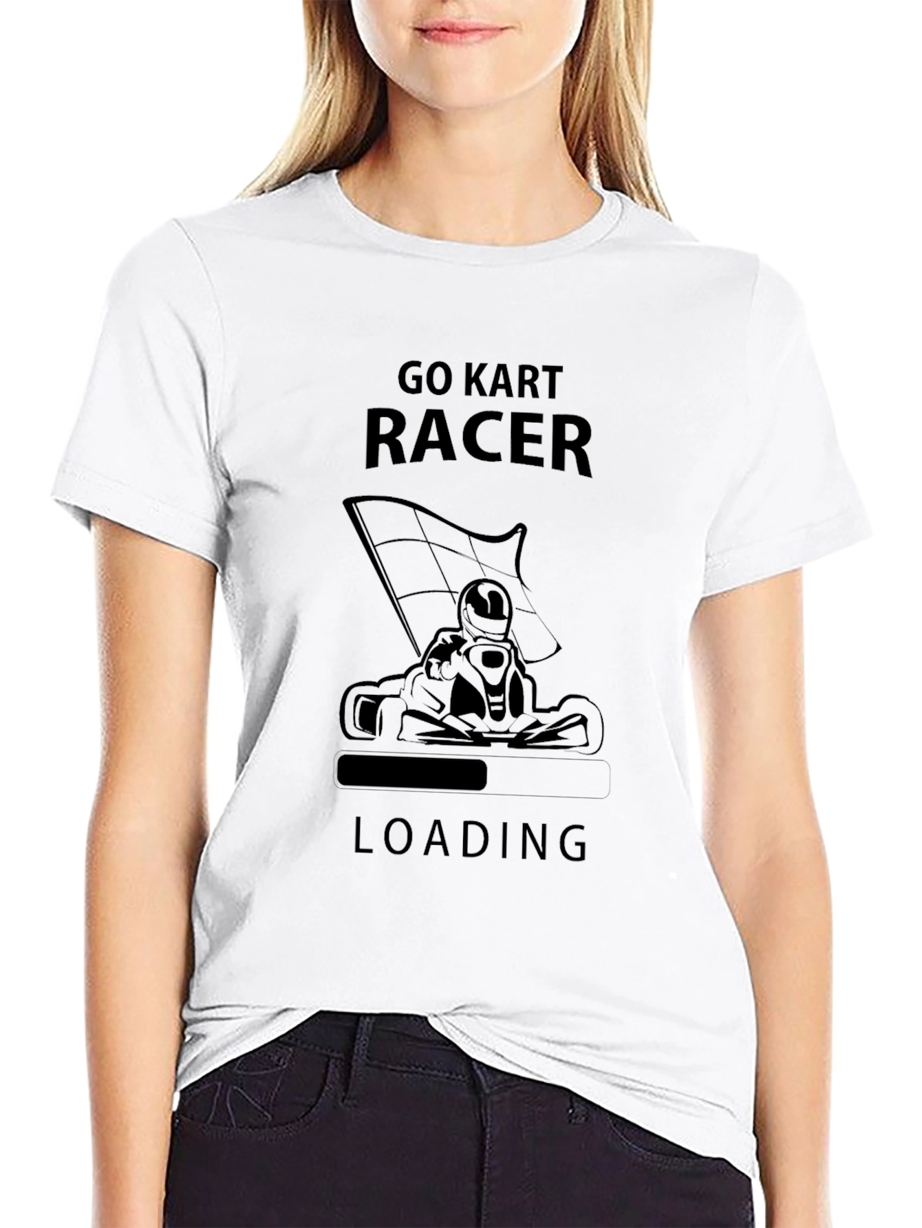 Go Kart Racer Loading Black T-Shirt