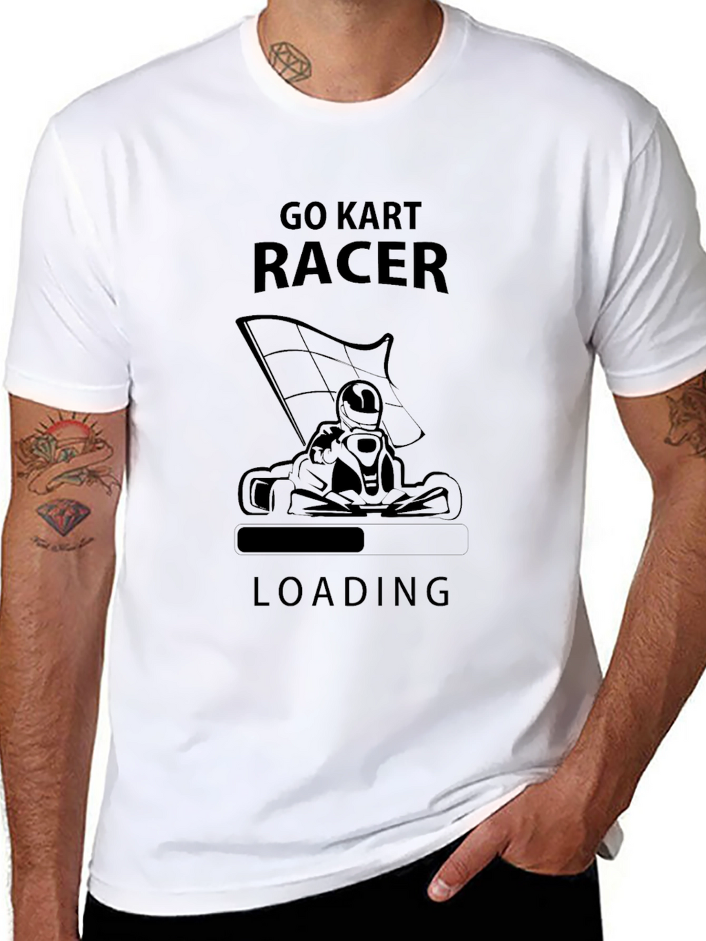 Go Kart Racer Loading Black T-Shirt