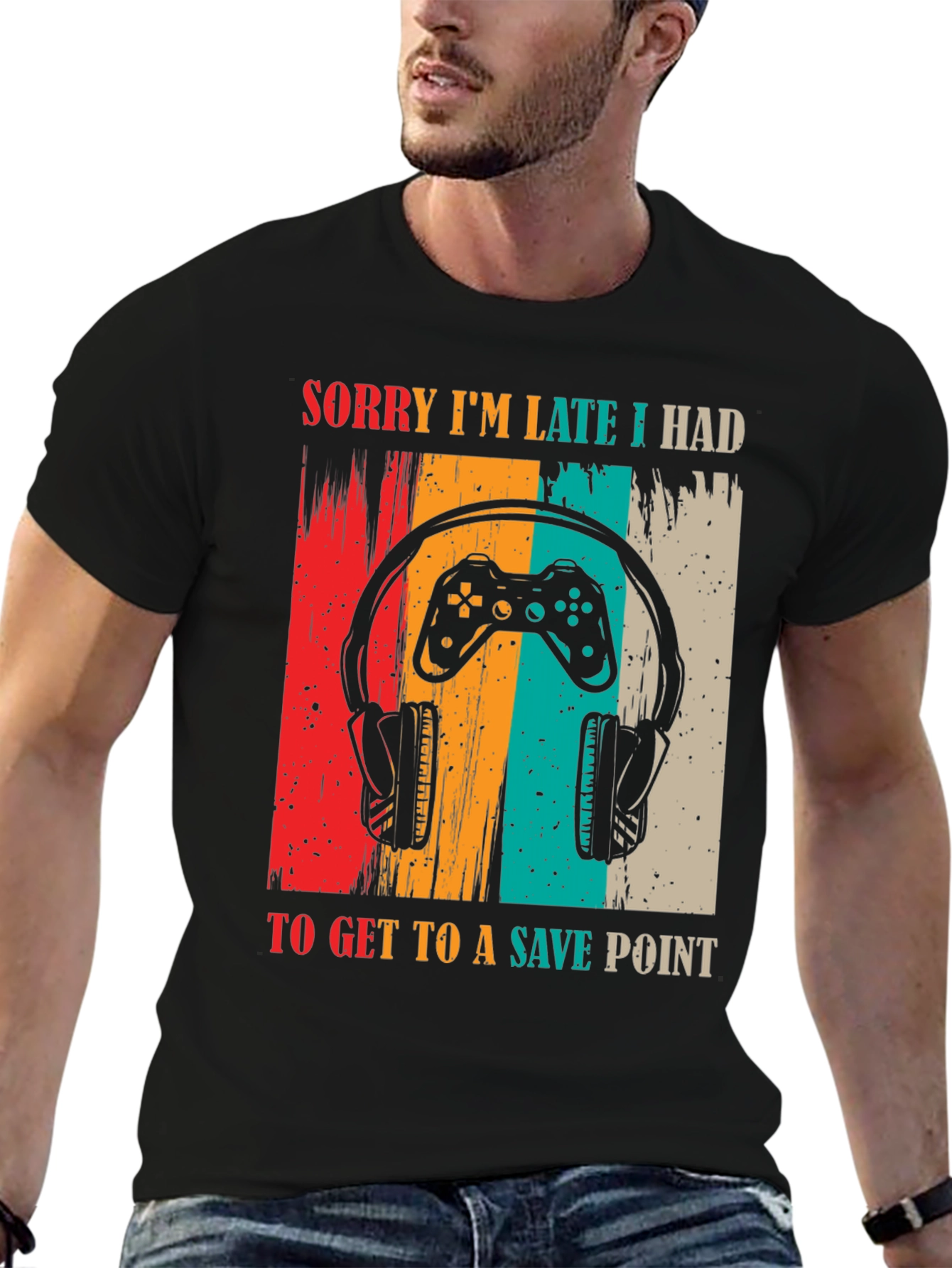 Gamer Excuse T-Shirt - Sorry Im Late Save Point Tee