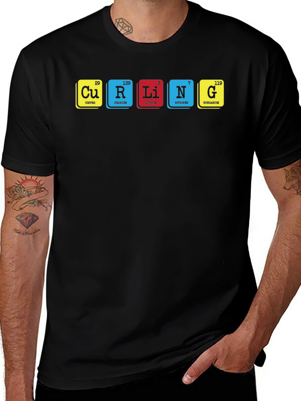 Curling Periodic Table T-Shirt