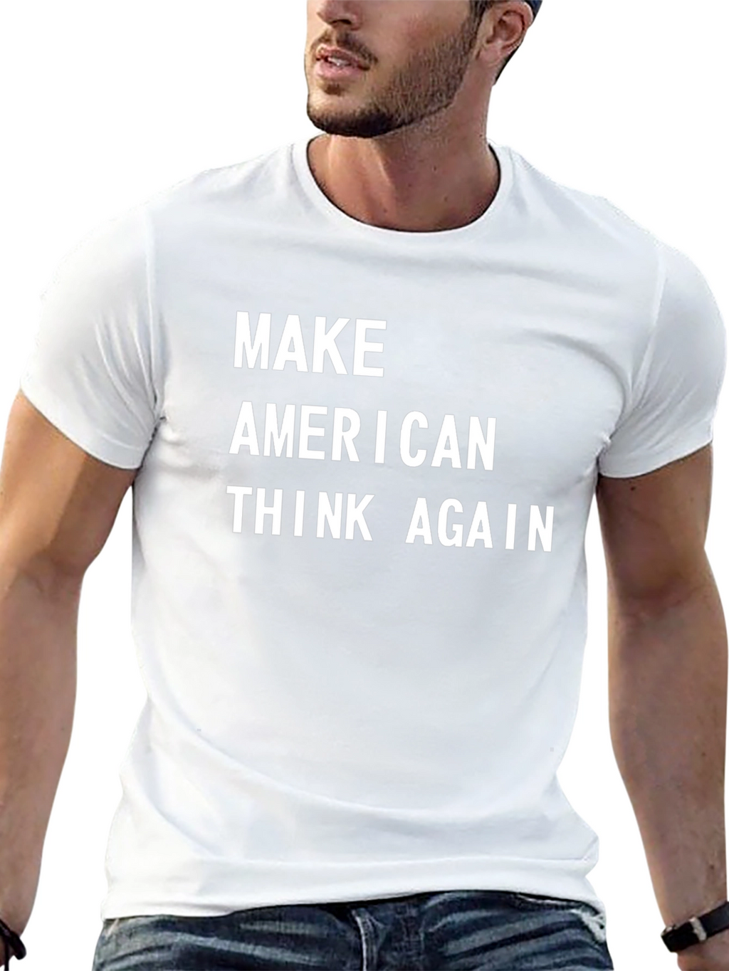 Make American Think Again Graphic Tee - Black