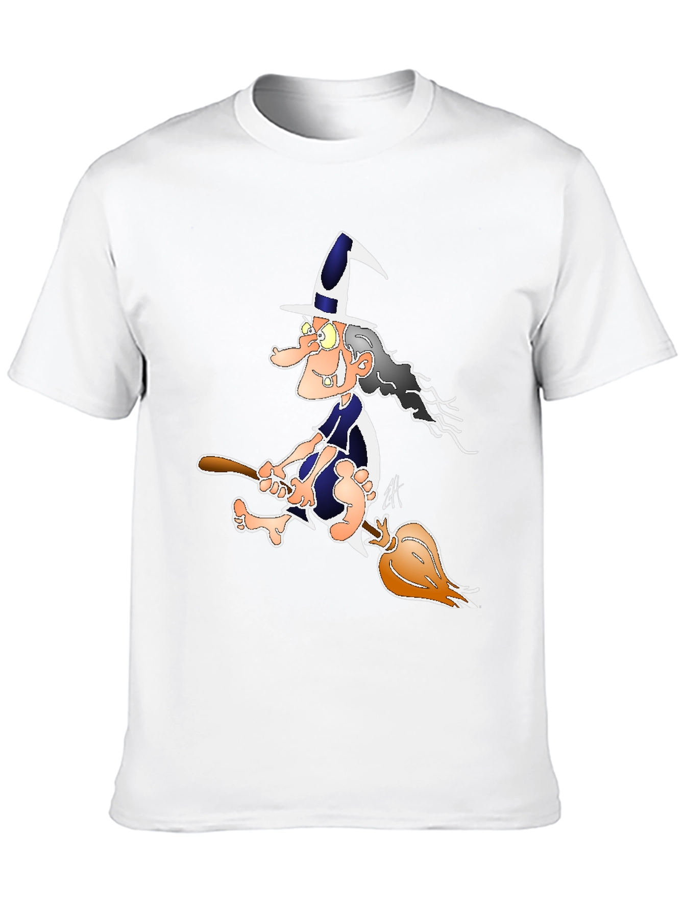 Witch on Broomstick Graphic Tee - Black