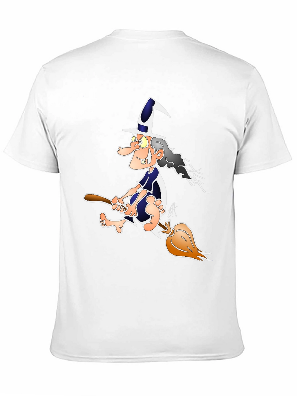 Witch on Broomstick Graphic Tee - Black