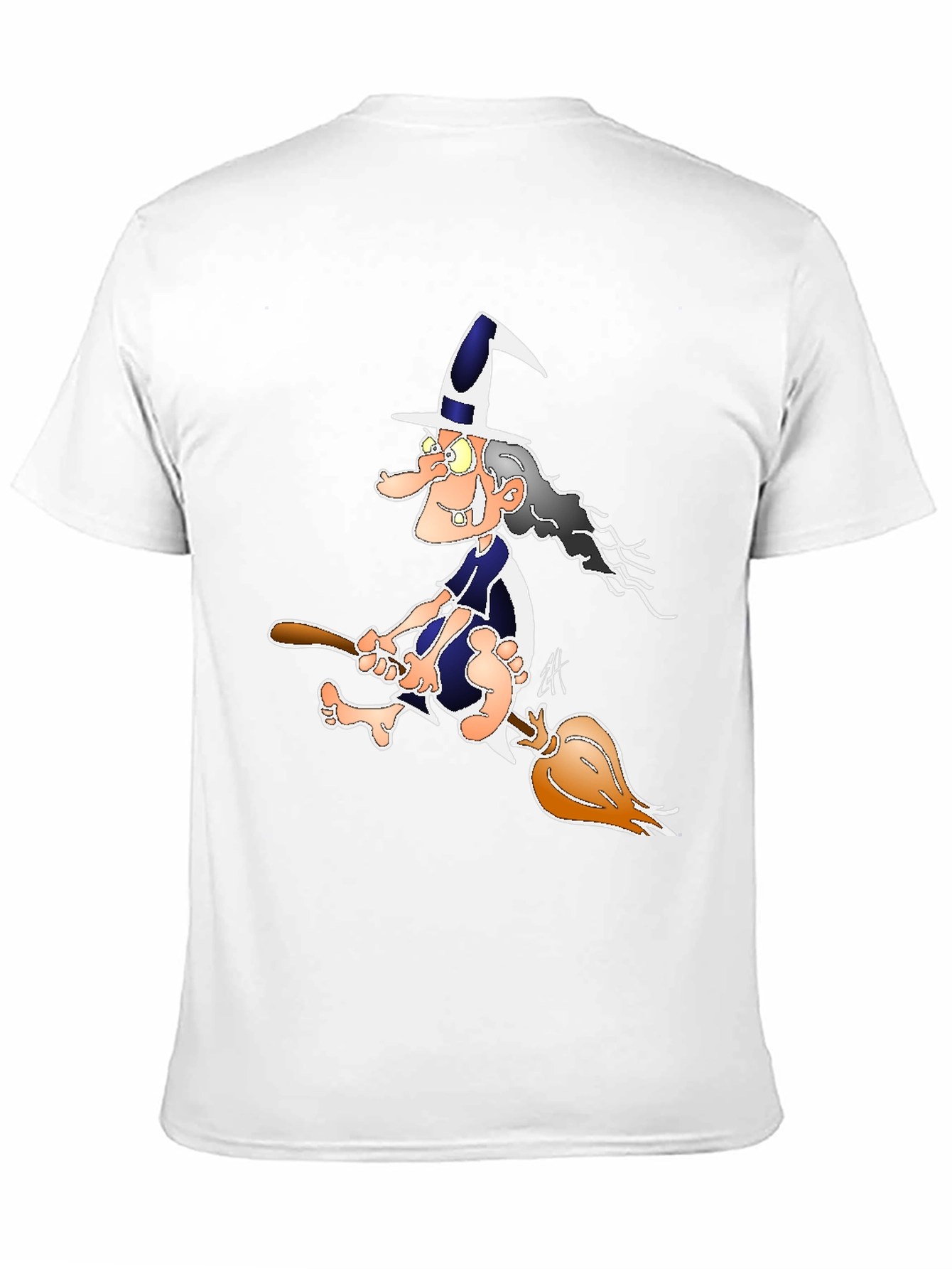 Witch on Broomstick Graphic Tee - Black