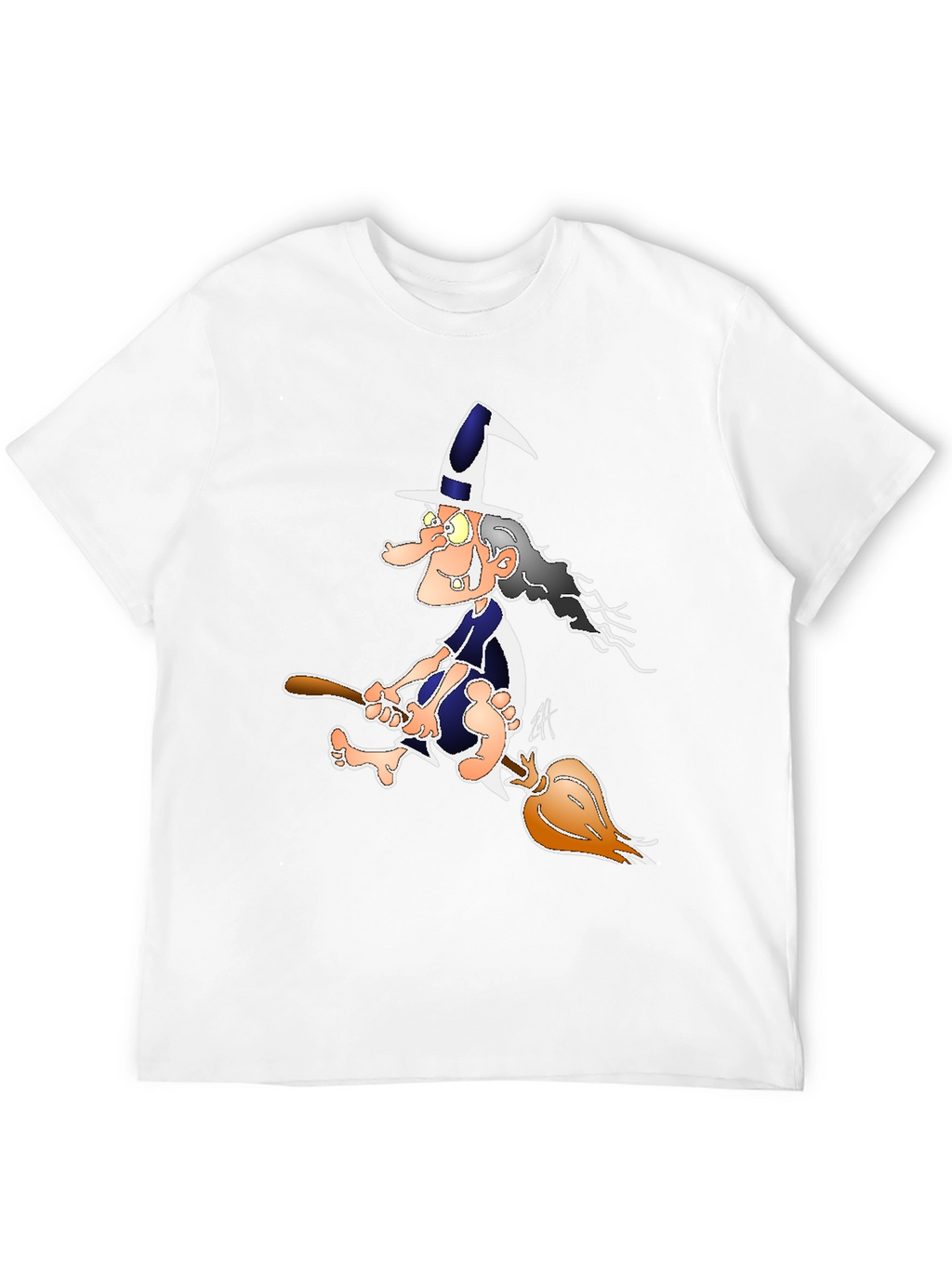 Witch on Broomstick Graphic Tee - Black