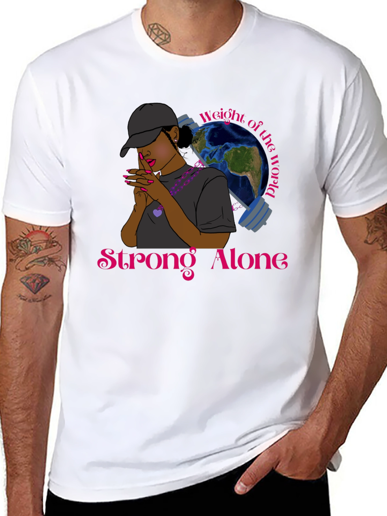 Strong Alone Graphic T-Shirt - Empowering Design