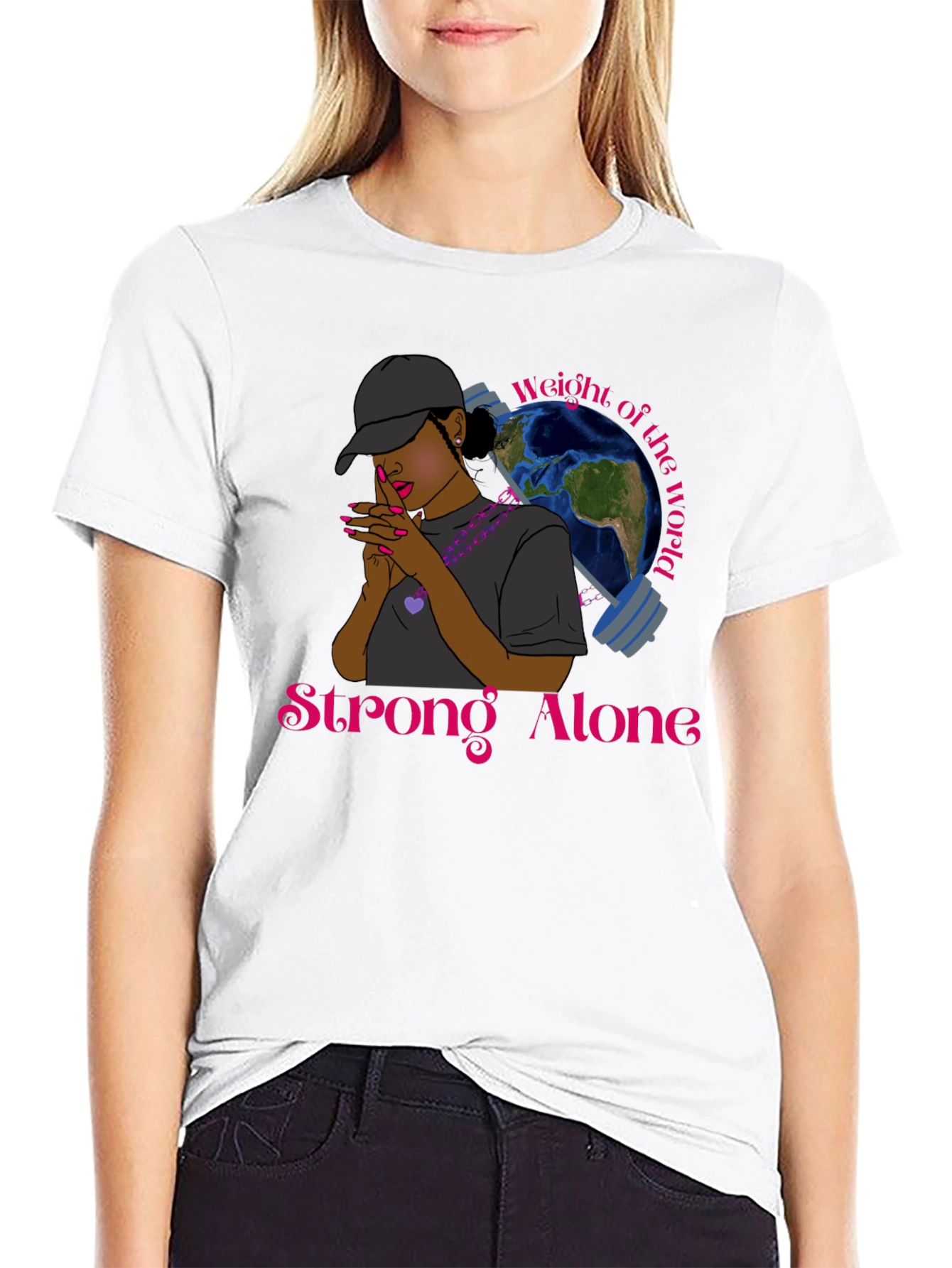 Strong Alone Graphic T-Shirt - Empowering Design