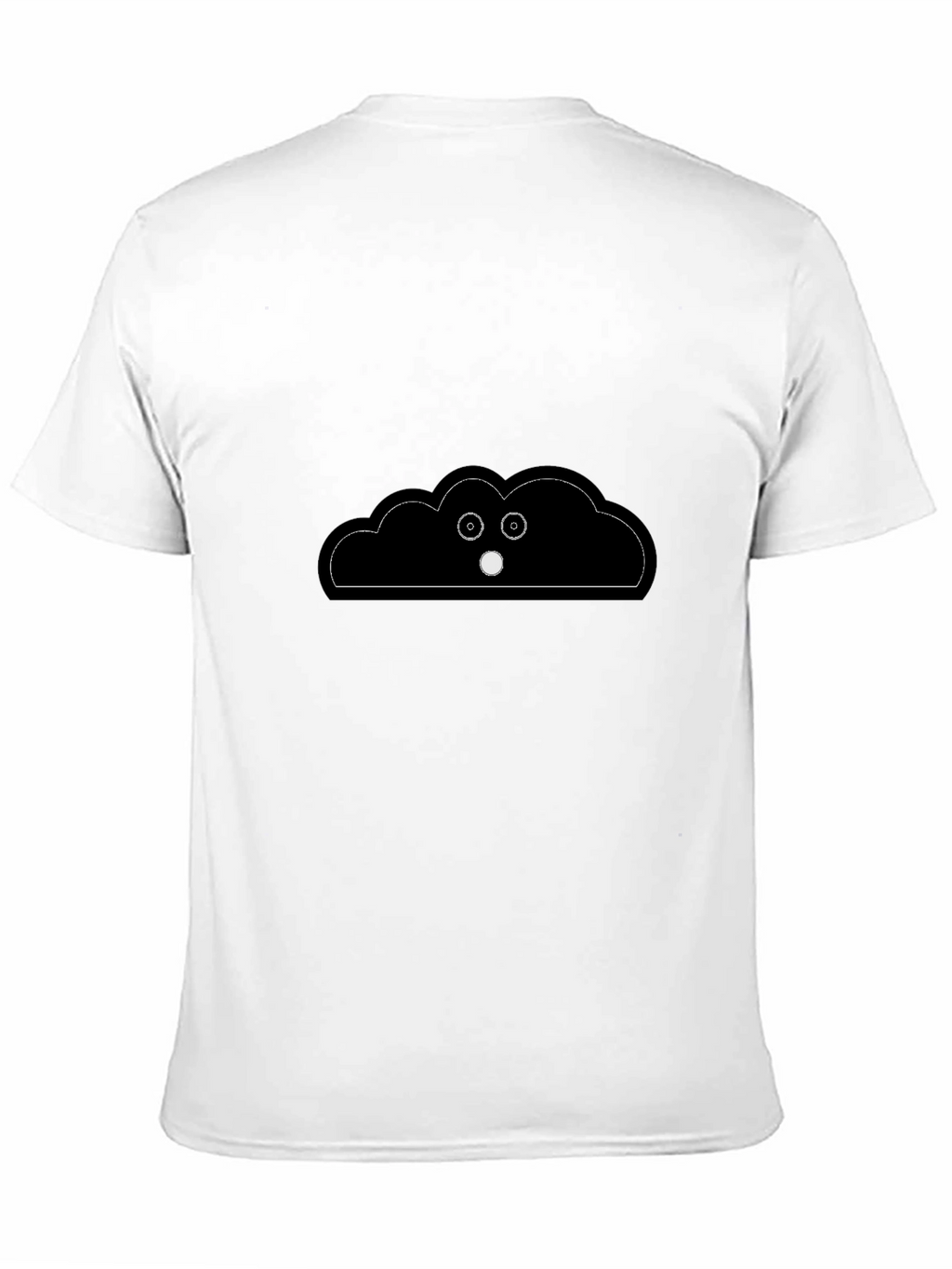 Funny Cloud Peeking T-Shirt - Black Cotton Tee