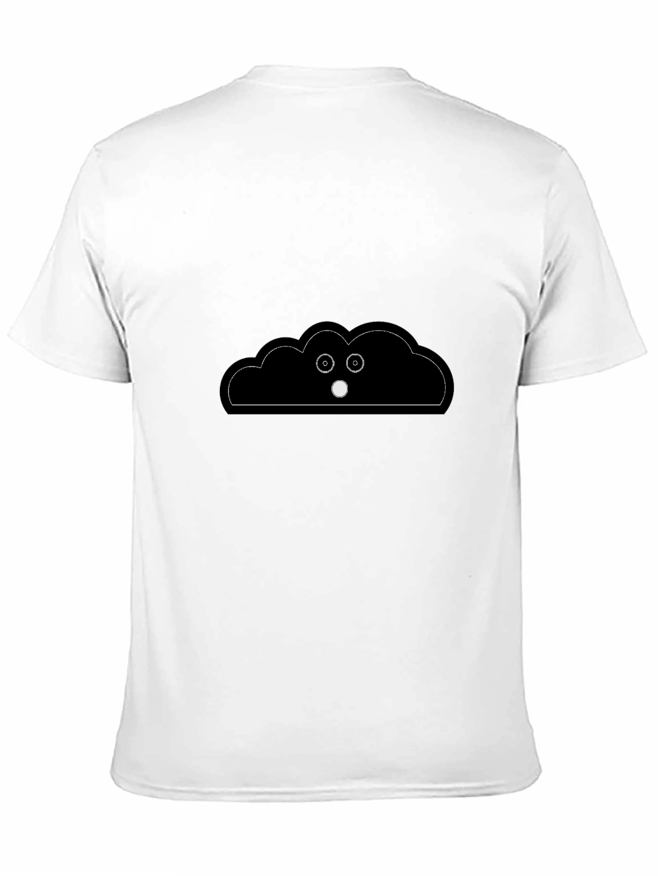 Funny Cloud Peeking T-Shirt - Black Cotton Tee