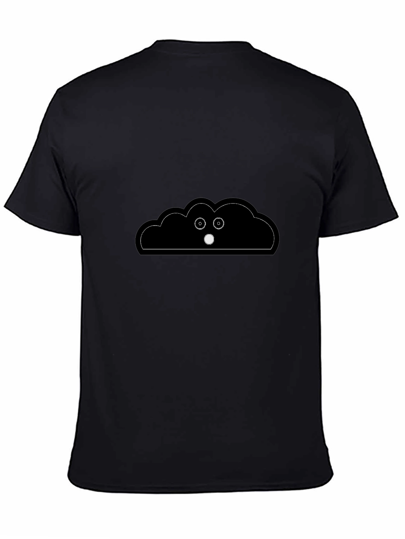 Funny Cloud Peeking T-Shirt - Black Cotton Tee